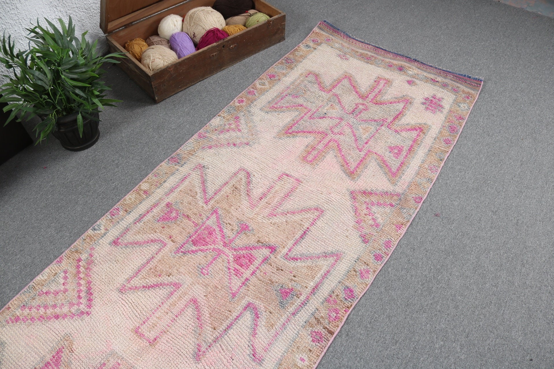 Yer Halısı, Vintage Halılar, Aztek Halısı, 2.9x11.1 ft Runner Halıları, Bej Antika Halılar, Vintage Runner Halısı, Oryantal Halı, Türk Halıları, Merdiven Halıları