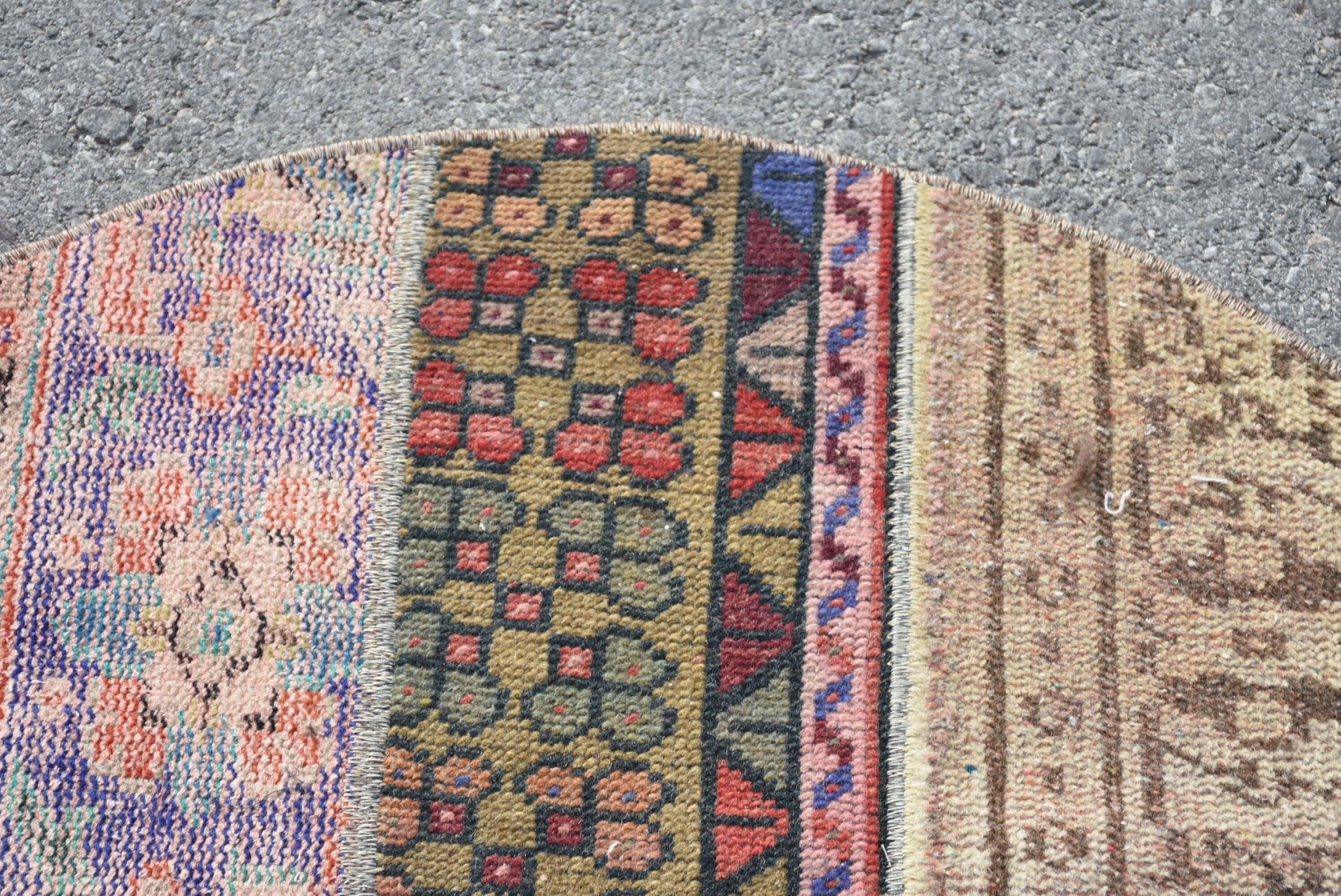 Vintage Rug, Wool Rug, Pale Rug, 3x3 ft Small Rugs, Blue Wool Rug, Bedroom Rug, Rugs for Door Mat, Turkish Rug, Nursery Rug