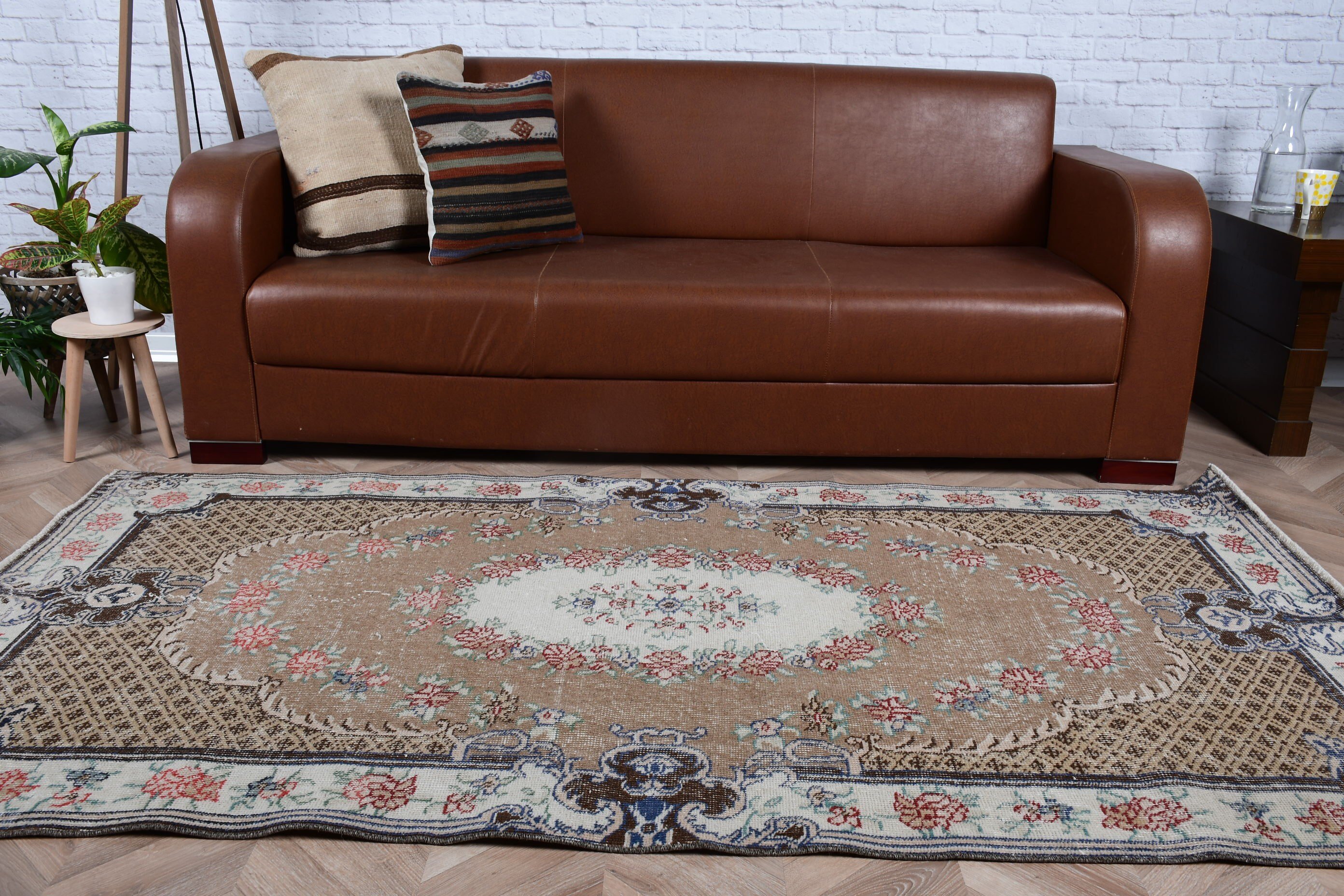 Türk Halısı, 3.6x7 ft Alan Halıları, Vintage Halı, Yemek Odası Halısı, Dış Mekan Halısı, Ev Dekor Halısı, Çocuk Halısı, Kahverengi Anadolu Halıları