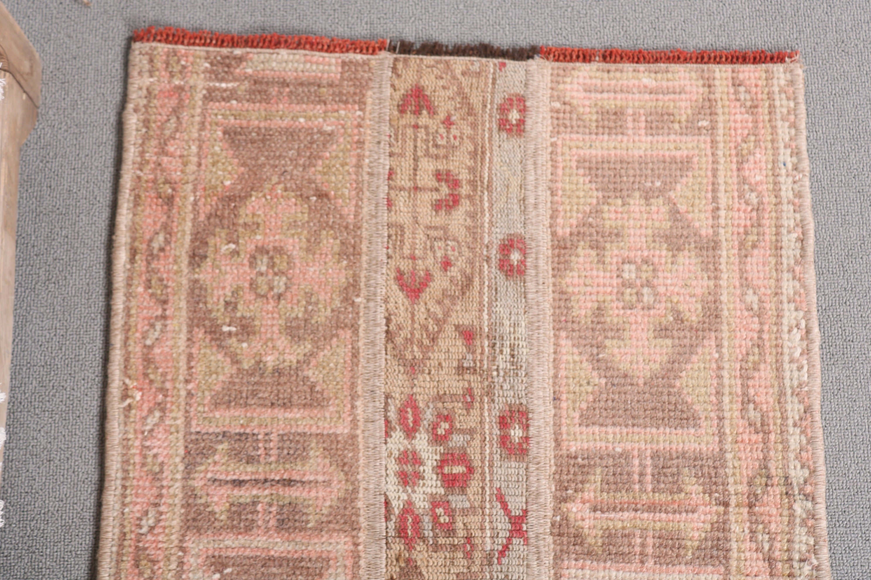 Araba Paspasları için Halılar, Yün Halı, Vintage Halılar, 1,7x2,5 ft Küçük Halı, Giriş Halısı, Pembe Fas Halısı, Kapı Paspas Halıları, Havalı Halılar, Türk Halısı