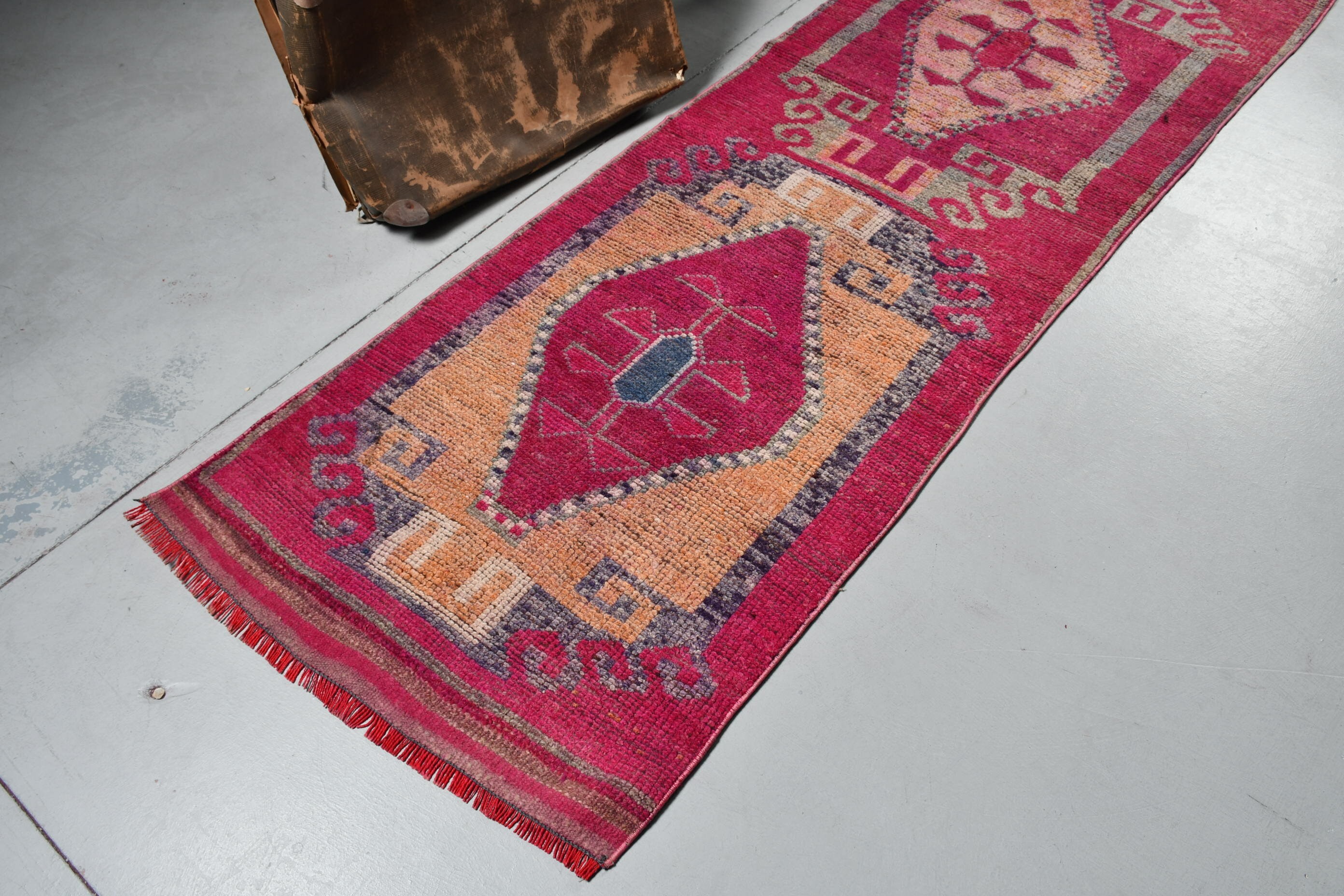 Vintage Rugs, Stair Rug, Pink Antique Rug, Turkish Rugs, 2.9x11.8 ft Runner Rug, Kitchen Rugs, Cool Rugs, Rugs for Stair, Moroccan Rugs