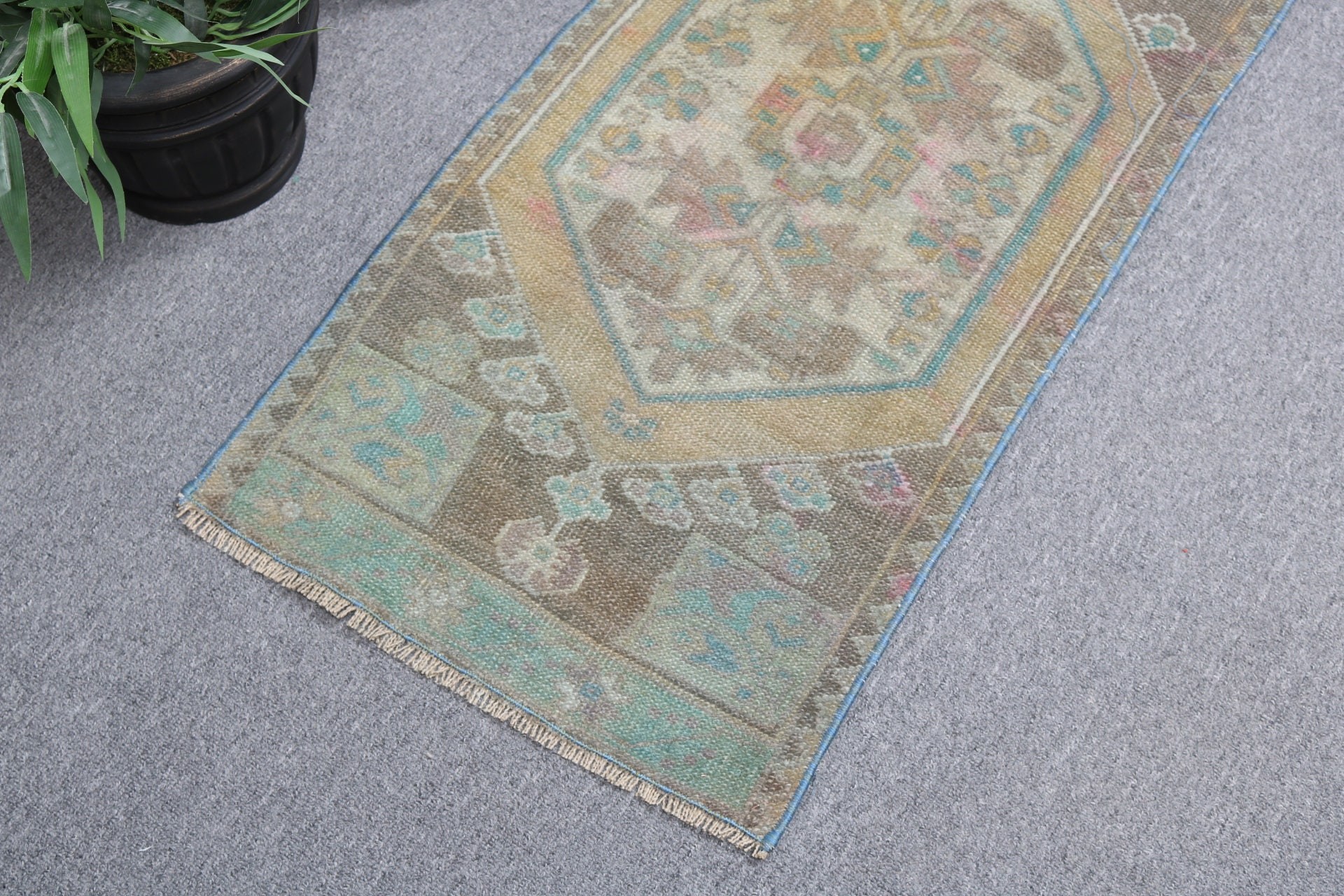 Vintage Rugs, Boho Rug, Green Oriental Rugs, Door Mat Rug, Statement Rug, Nursery Rug, Decorative Rugs, Turkish Rugs, 1.4x3.1 ft Small Rugs