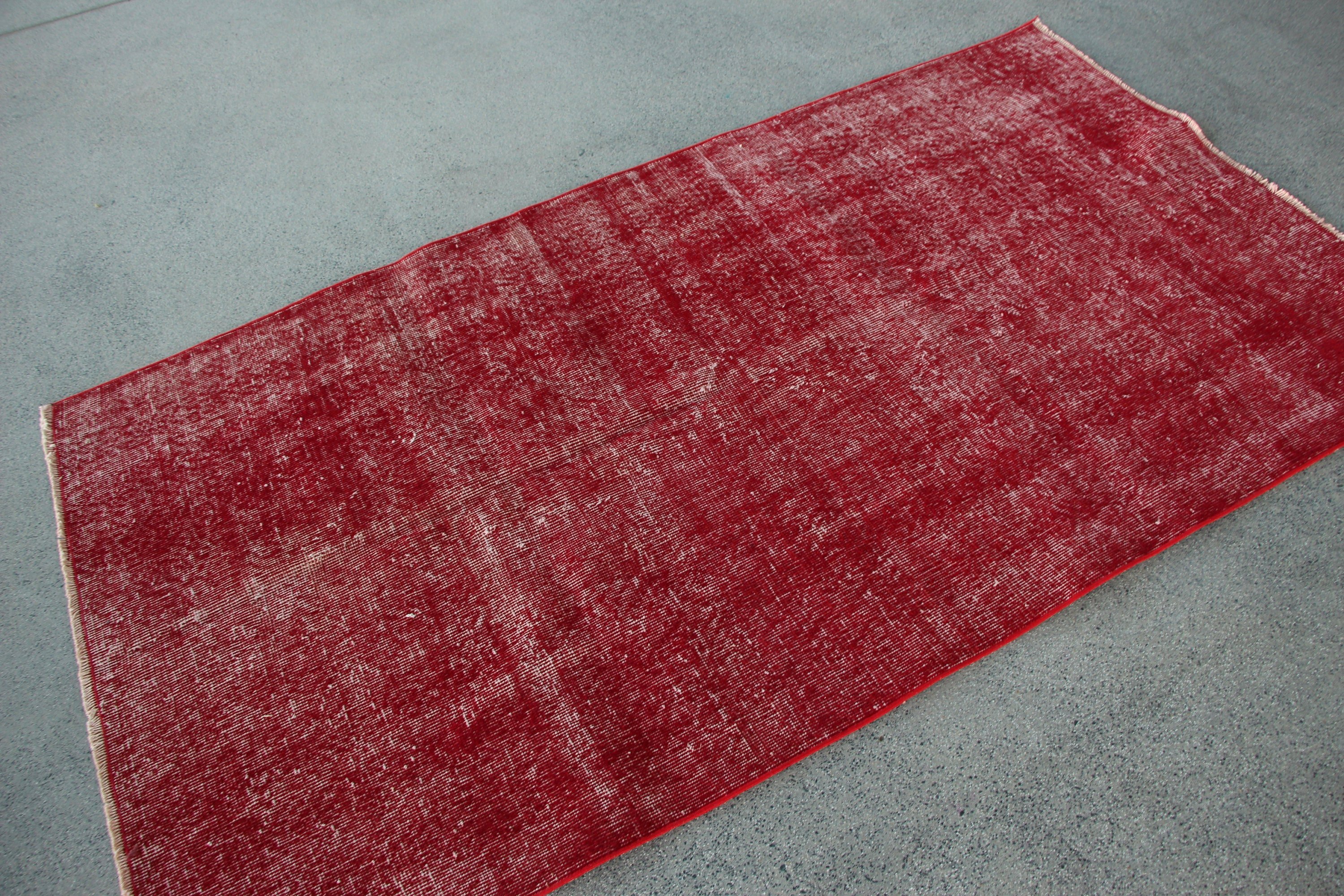Wool Rug, Rugs for Area, Floor Rugs, Kitchen Rugs, 3.7x6.8 ft Area Rug, Vintage Rug, Red Anatolian Rugs, Turkish Rug, Home Decor Rugs