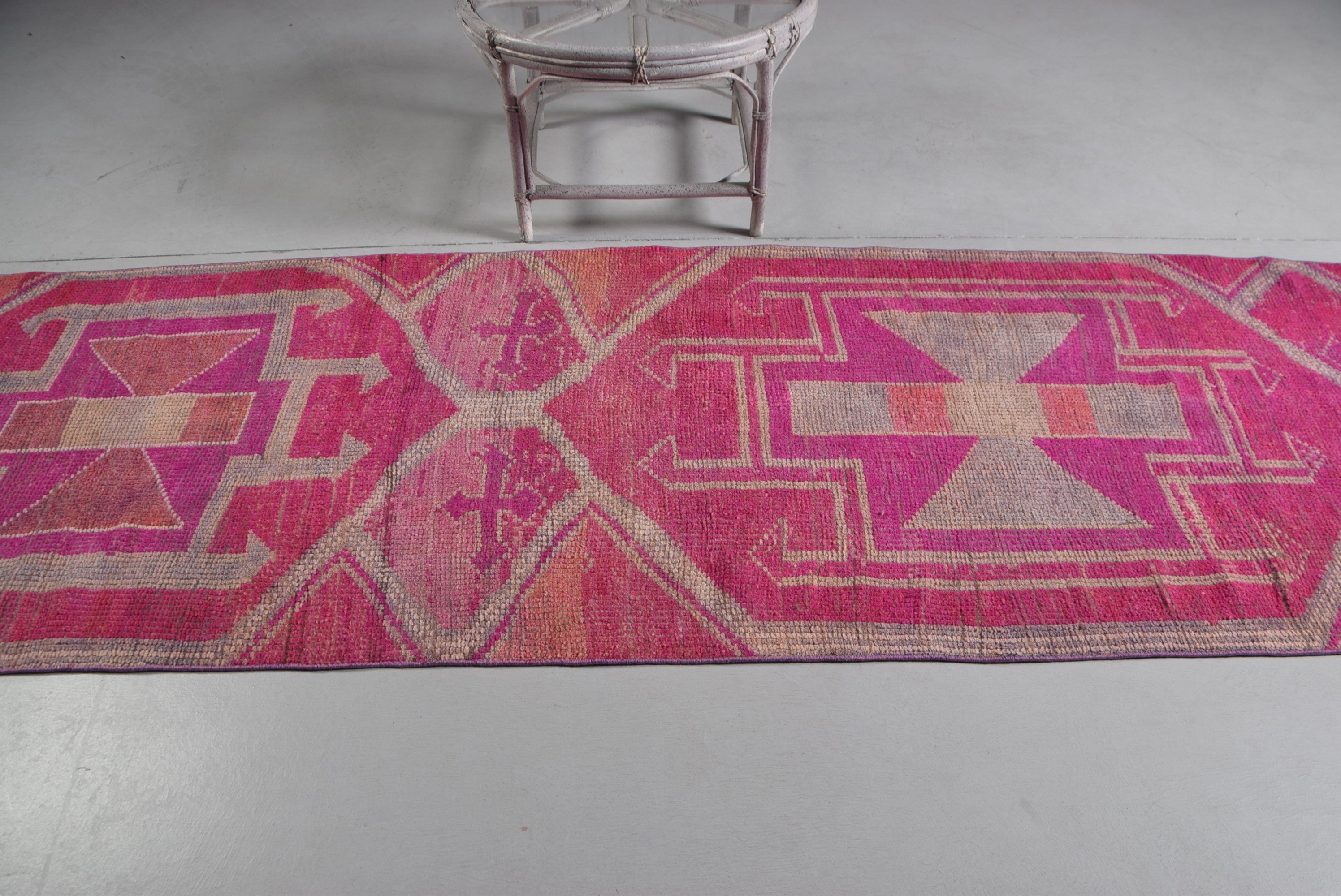 Pink Bedroom Rug, Vintage Rugs, Hallway Rug, Turkish Rug, Cute Rug, Rugs for Corridor, Kitchen Rug, 3.2x11.5 ft Runner Rug, Moroccan Rug