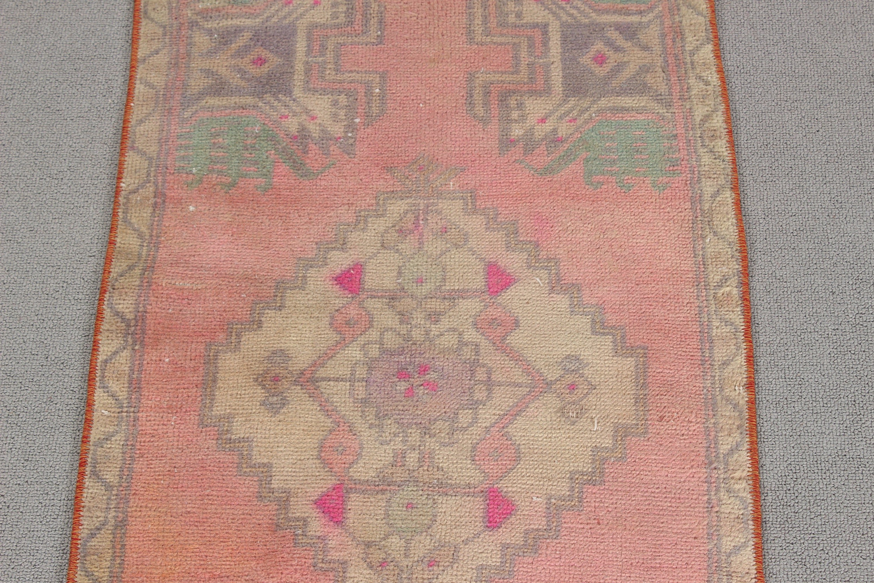 Araba Paspas Halısı, Türkiye Halıları, Sarı Oryantal Halılar, 1.5x3.4 ft Küçük Halı, Düz Dokuma Halı, Türk Halıları, Vintage Halılar, Çocuk Halıları