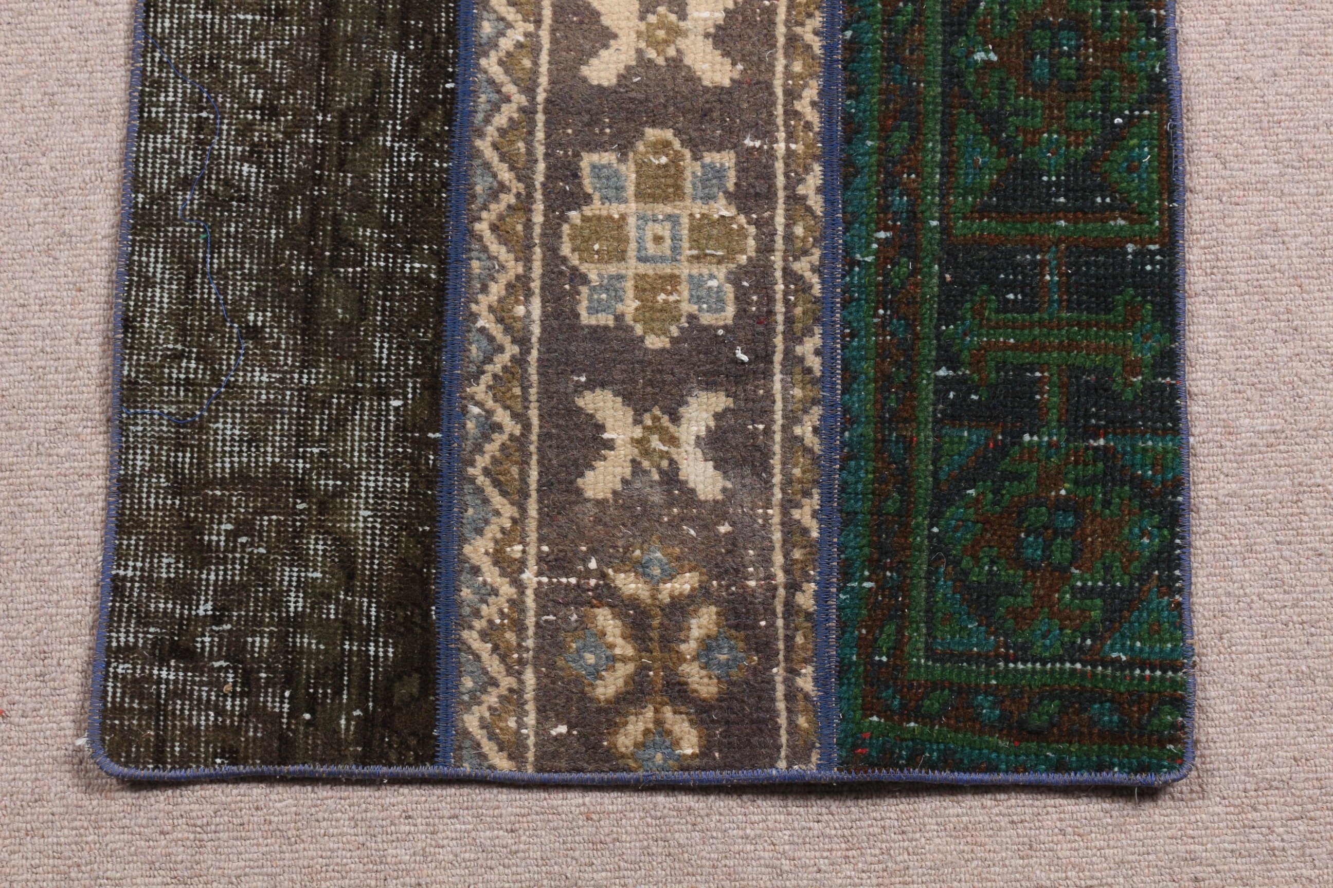 Bedroom Rugs, Ethnic Rug, Turkish Rug, Wall Hanging Rug, Vintage Rug, Green  2x3.1 ft Small Rug, Kitchen Rug, Anatolian Rugs