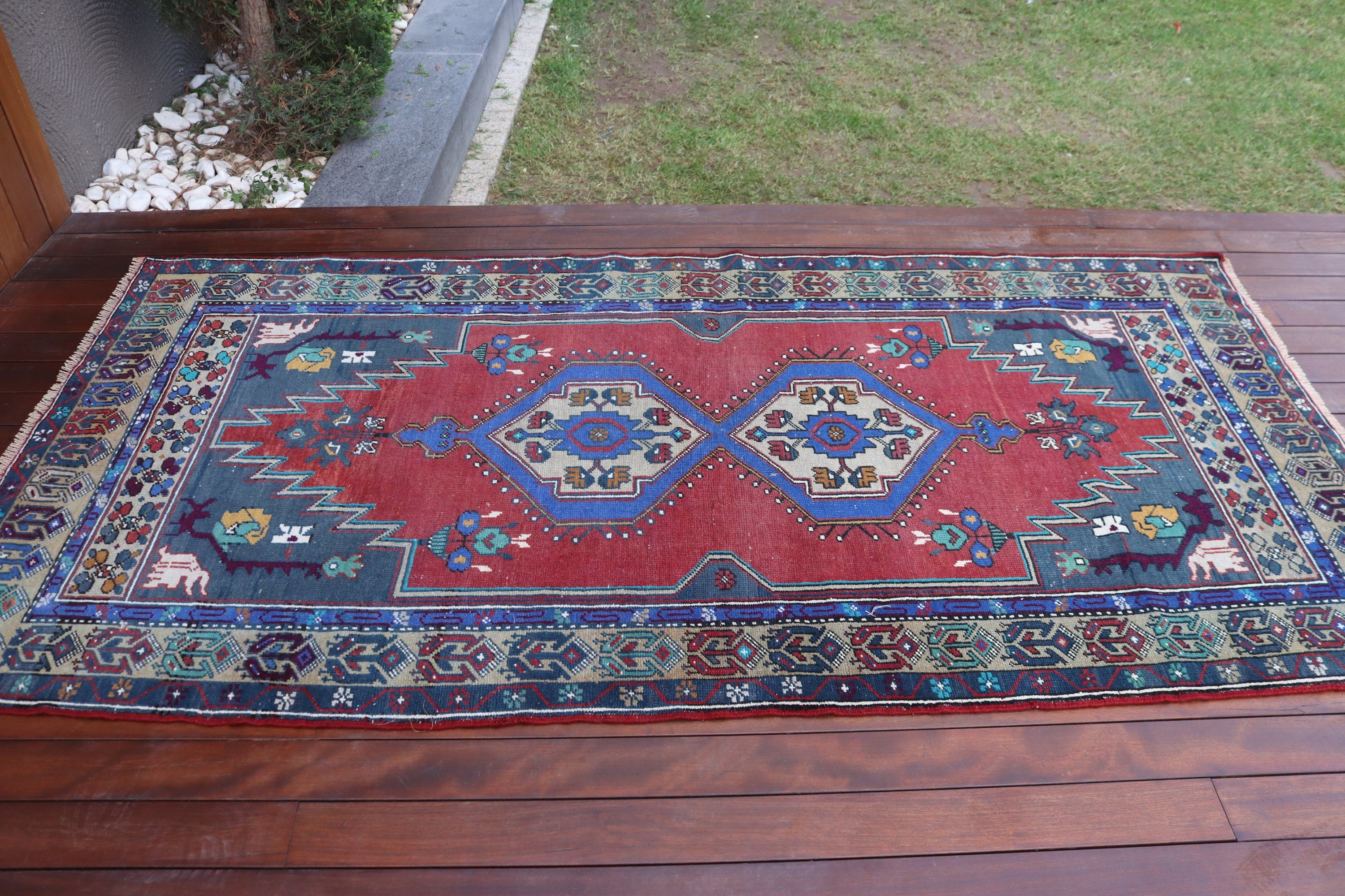 3.8x7.8 ft Area Rug, Red Moroccan Rug, Rugs for Nursery, Vintage Rug, Vintage Area Rugs, Nursery Rug, Modern Rug, Bedroom Rug, Turkish Rug