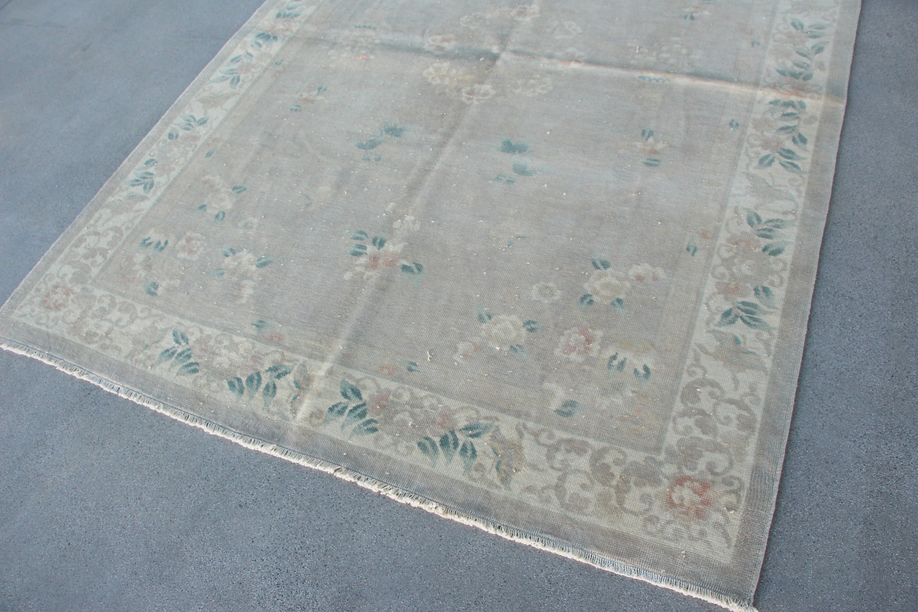 Vintage Rugs, Wool Rugs, Turkey Rug, Turkish Rugs, Floor Rug, 5.6x7.7 ft Large Rug, Dining Room Rug, Old Rug, Gray Floor Rugs, Bedroom Rug