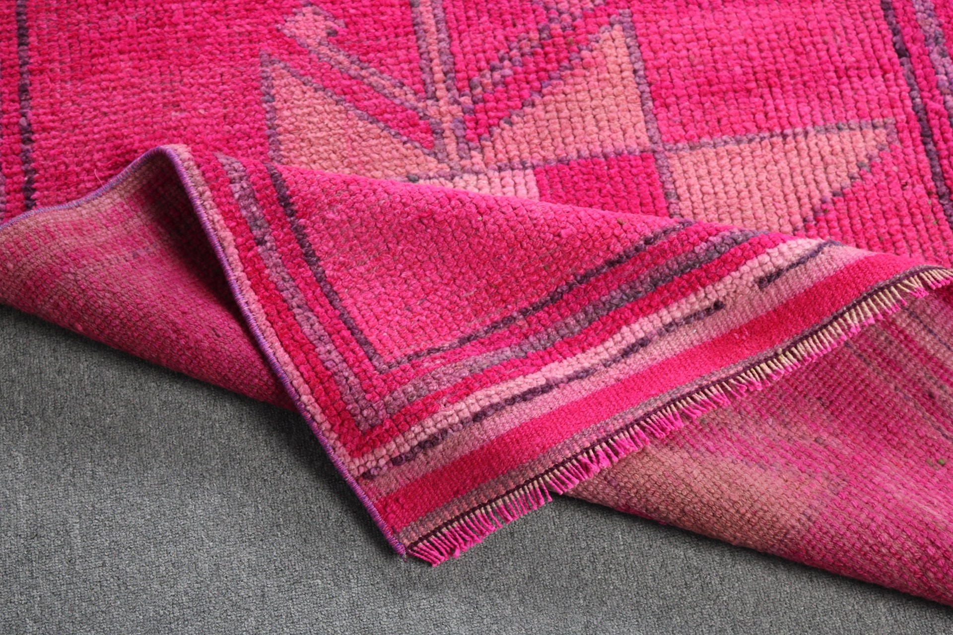 3x11.8 ft Runner Halı, Türk Halıları, Pembe Ev Dekorasyonu Halıları, Mutfak Halıları, Vintage Halı, Merdiven Halıları, Vintage Runner Halıları