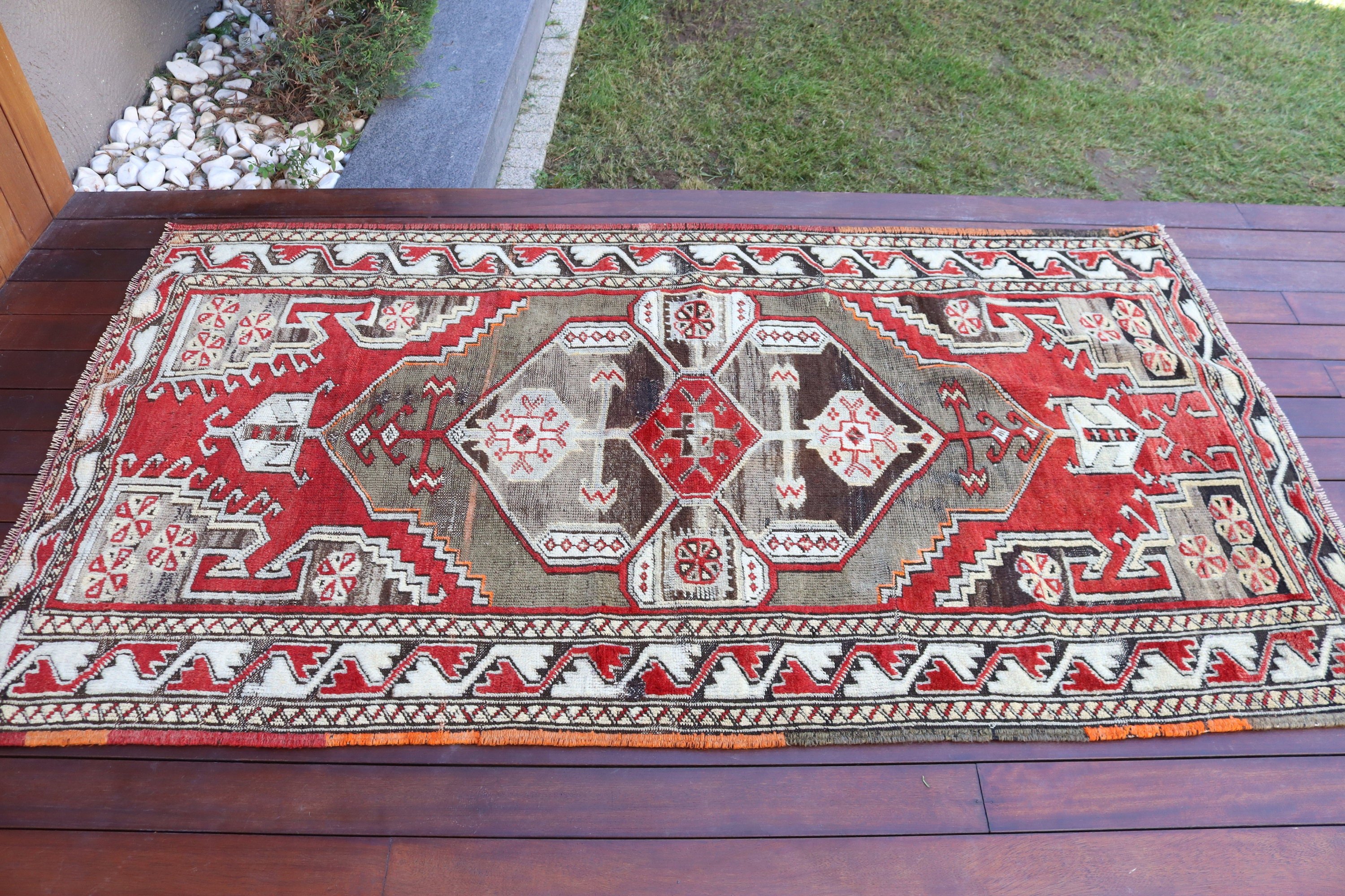 Exotic Rug, Handwoven Rugs, Turkish Rug, Red Moroccan Rugs, Nursery Rug, Boho Accent Rugs, 3.5x6.5 ft Accent Rug, Luxury Rug, Vintage Rugs