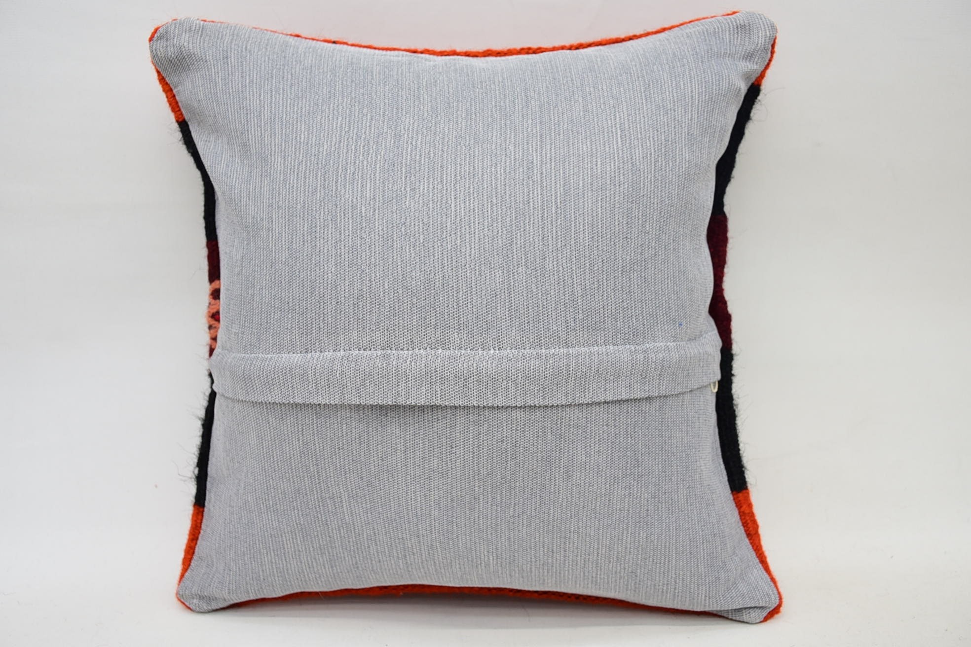Kilim Pillow, Retro Throw Pillow, Custom Pillow Case, Pillow for Sofa, 14"x14" Orange Pillow Cover, Vintage Kilim Pillow