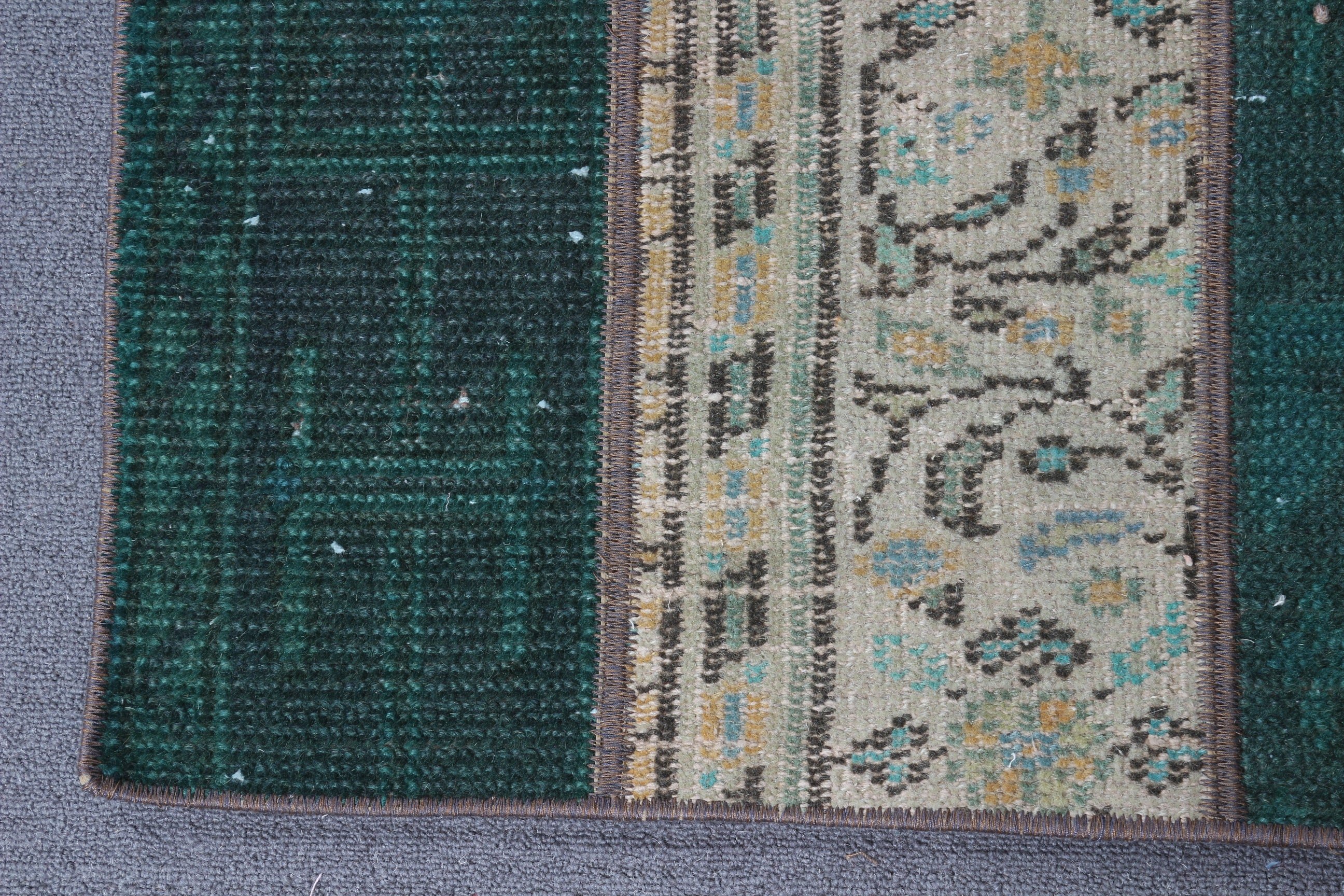 Vintage Rug, Turkish Rugs, Anatolian Rug, Oushak Rug, Kitchen Rug, Rugs for Bath, 1.9x3.1 ft Small Rug, Green Anatolian Rug, Bath Rug