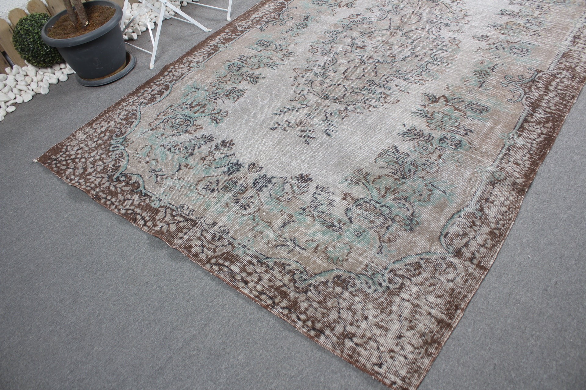 Cute Rug, 5.9x9.3 ft Large Rug, Living Room Rug, Turkish Rug, Gray Kitchen Rug, Oriental Rug, Home Decor Rug, Dining Room Rug, Vintage Rugs