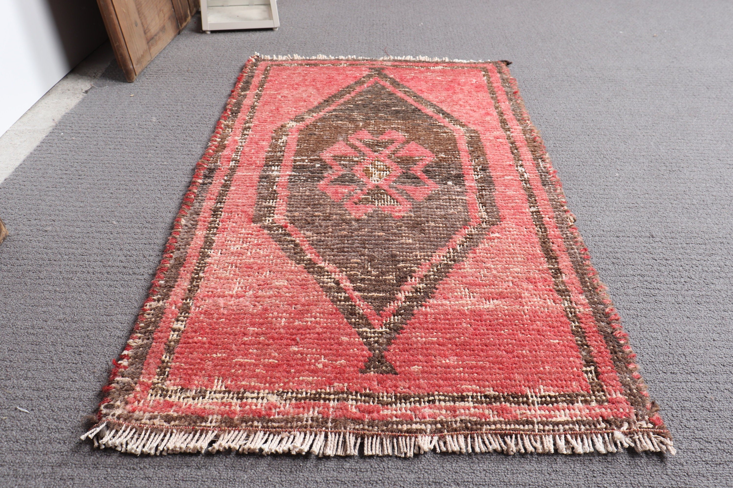 Turkish Rug, Car Mat Rug, Bath Rug, Oushak Rugs, Kitchen Rug, Art Rugs, Vintage Rug, Red Cool Rugs, Rugs for Entry, 1.6x2.8 ft Small Rugs