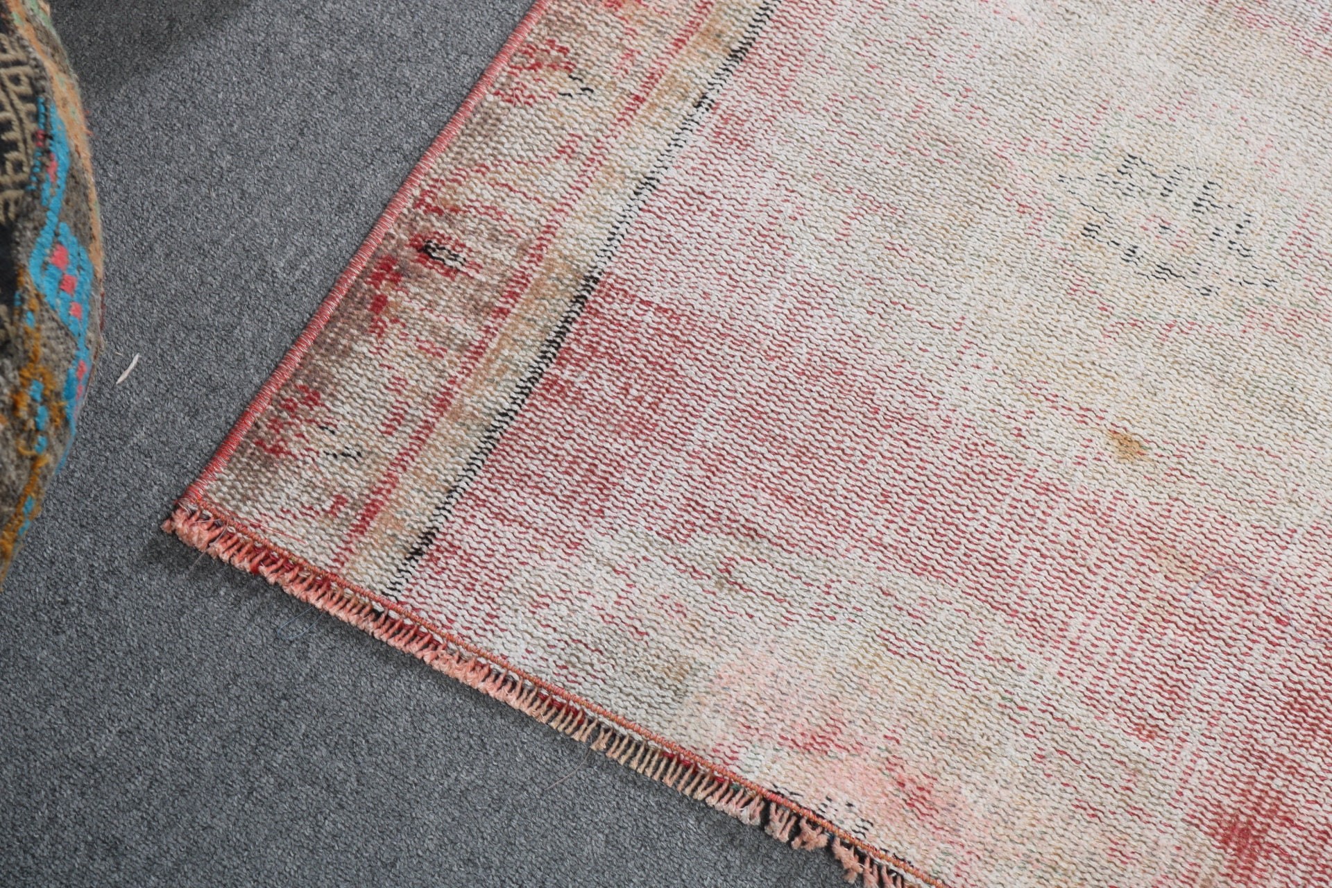 Beige Cool Rug, Oushak Rug, Turkish Rugs, Small Area Rug, 2.3x5.1 ft Small Rug, Vintage Rug, Rugs for Bath, Car Mat Rug, Handwoven Rugs