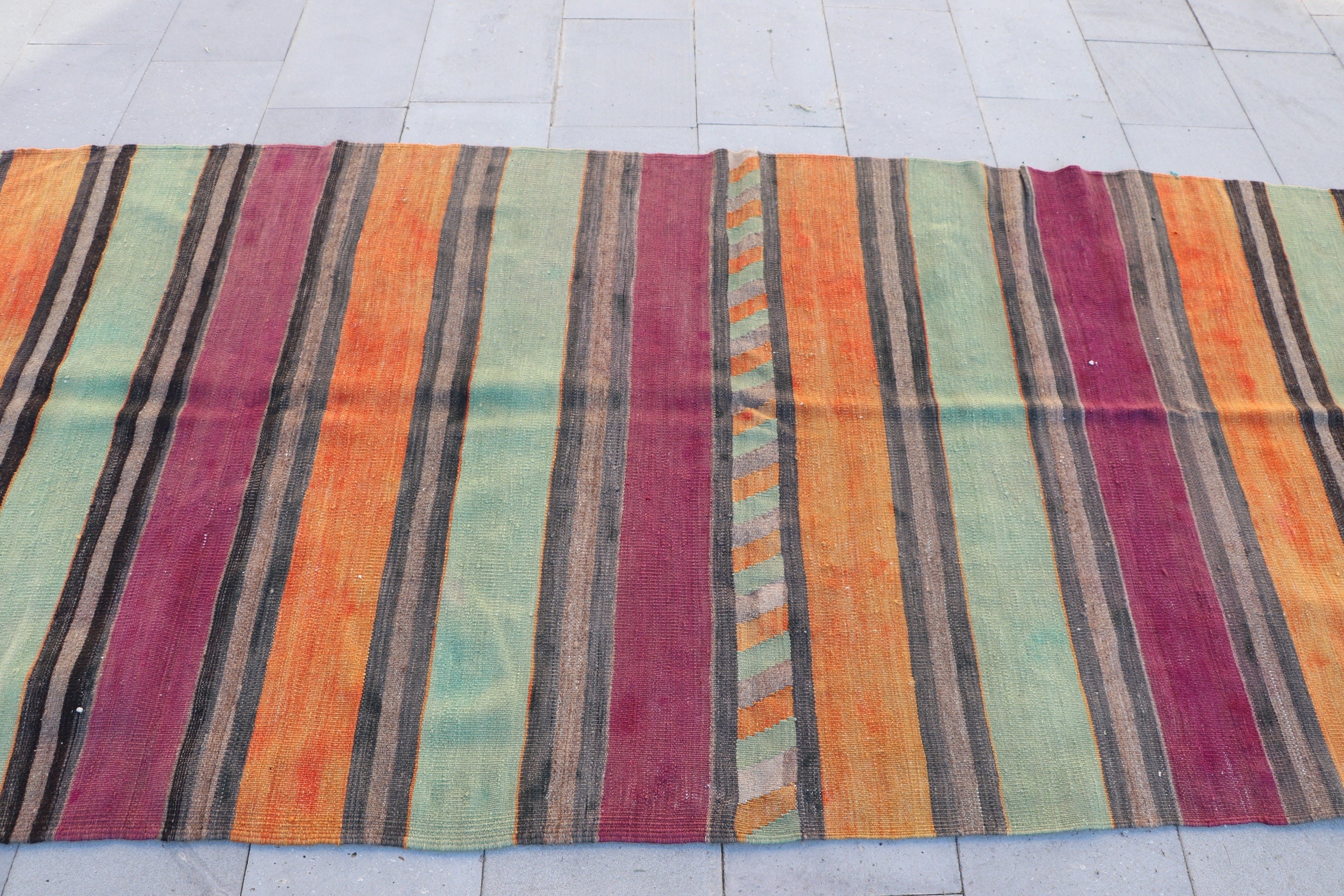 Vintage Halı, Kırmızı Mutfak Halısı, Türk Halıları, Aztek Halısı, Yemek Odası Halısı, Anadolu Halıları, 4.4x10 ft Büyük Halı, Oushak Halısı, Kilim, Yatak Odası Halısı