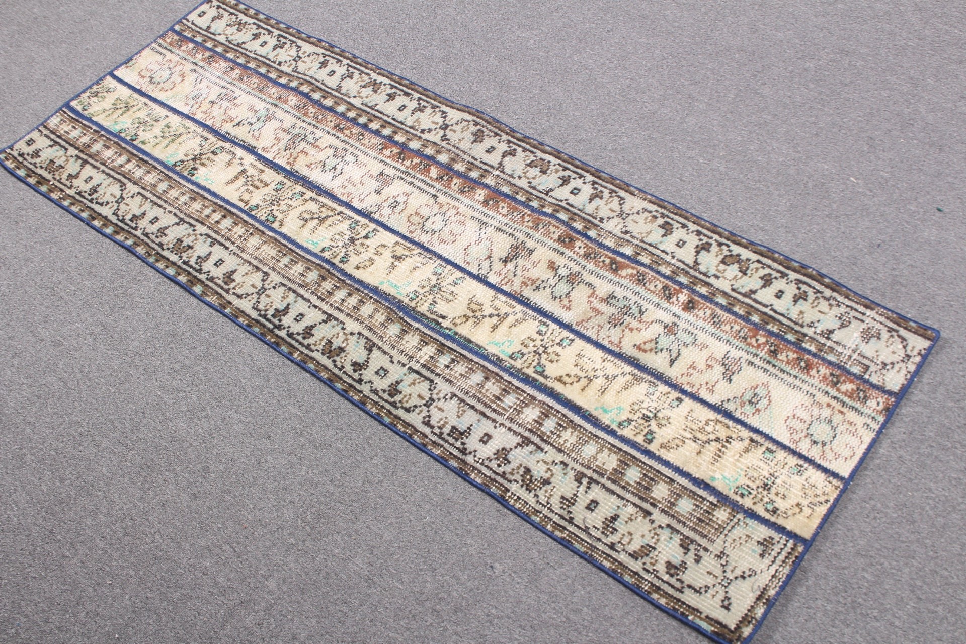 Pale Rug, Beige Bedroom Rug, Turkish Rug, 1.8x4.8 ft Small Rugs, Kitchen Rug, Vintage Rugs, Moroccan Rug, Oriental Rug, Bathroom Rug