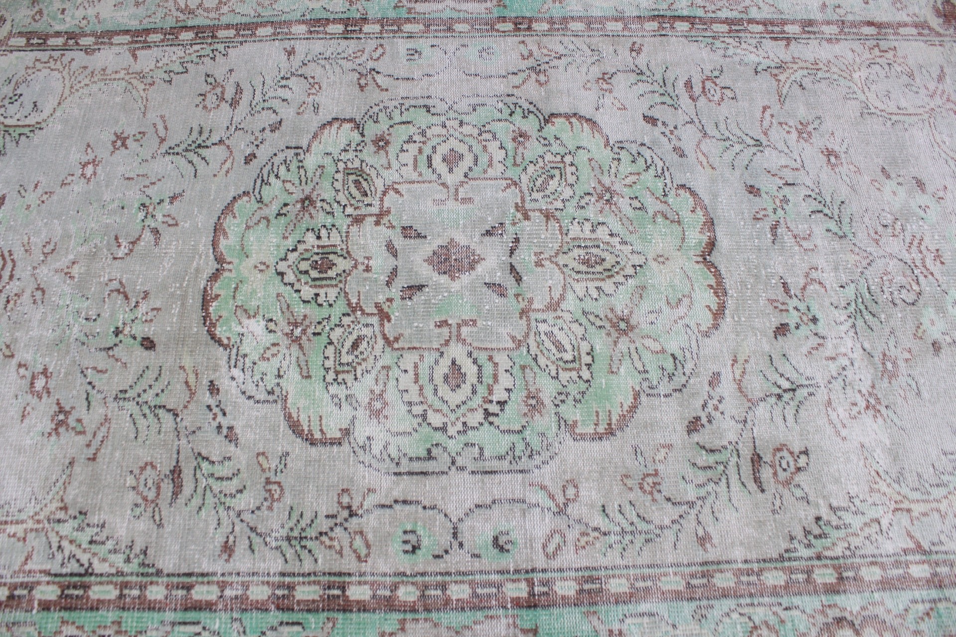 Kitchen Rugs, Dorm Rug, Bedroom Rug, Vintage Rug, 5x8.9 ft Large Rug, Living Room Rug, Turkish Rugs, Green Home Decor Rug