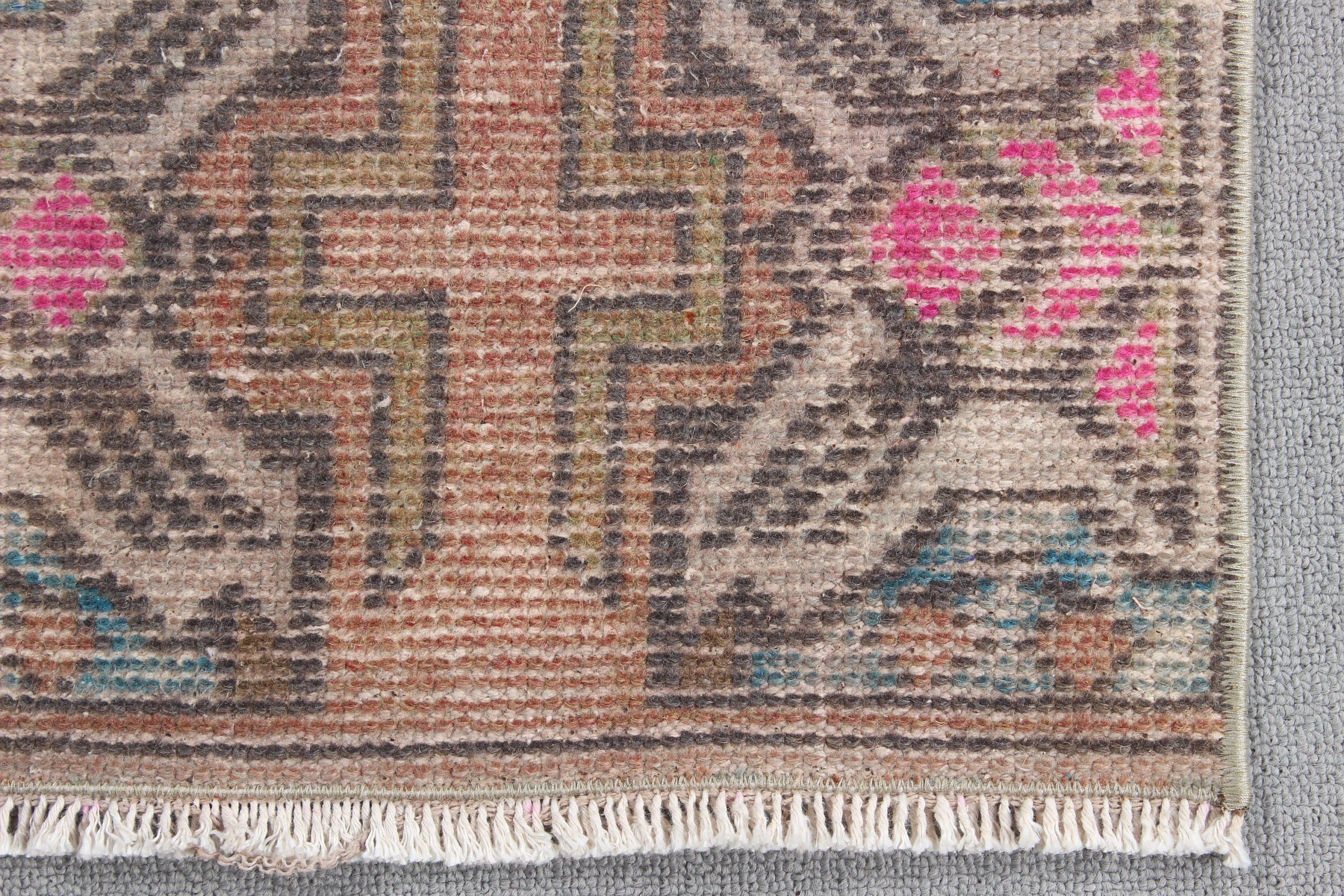 Kitchen Rugs, Door Mat Rugs, Turkish Rugs, Vintage Rugs, Flatweave Rug, Small Area Rug, Bronze Moroccan Rugs, 1.3x2.9 ft Small Rug