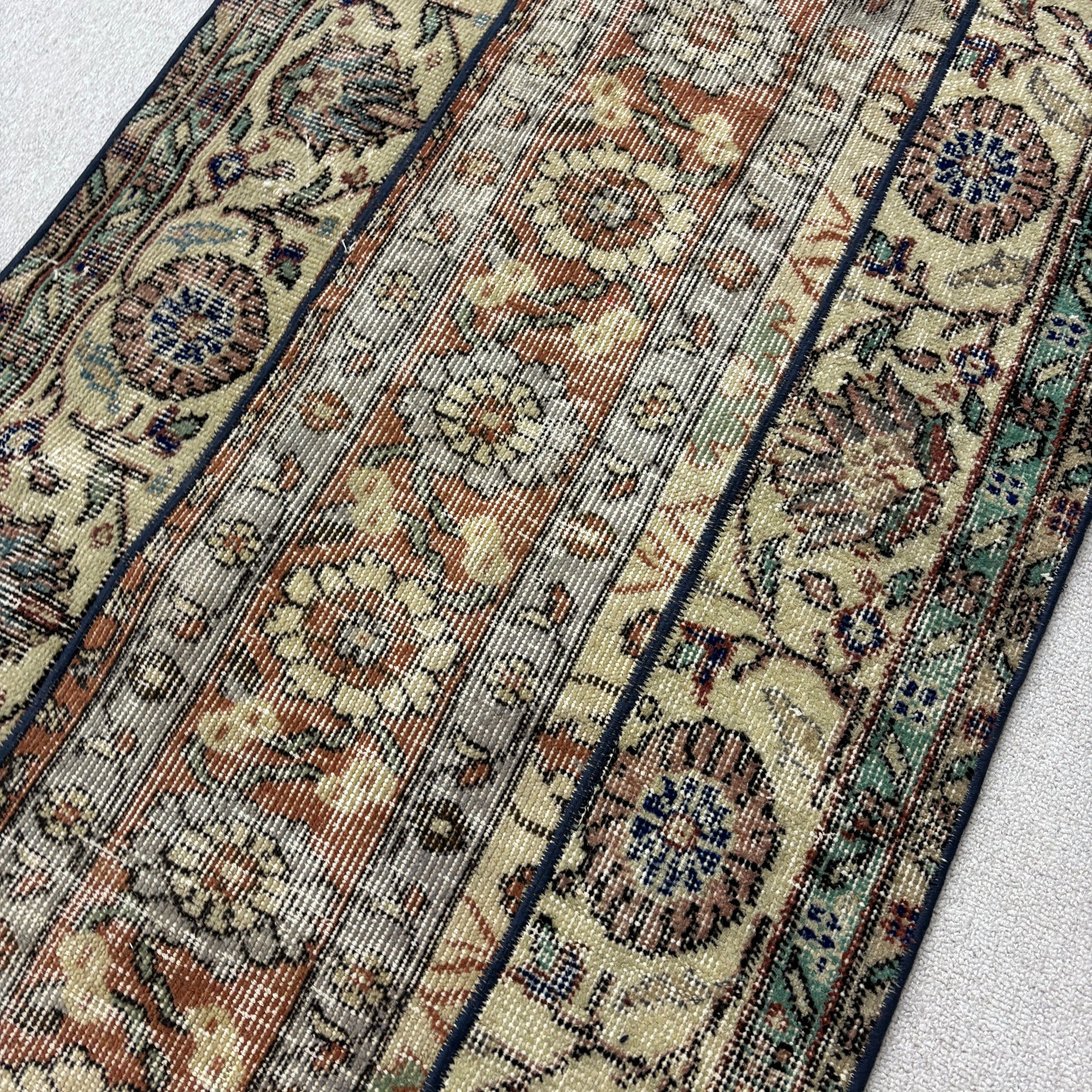 Bej Modern Halılar, Antika Halı, Küçük Alan Halısı, Türk Halıları, Aztek Halıları, Vintage Halı, 2,4x4,9 ft Küçük Halı, Küçük Boho Halıları, Nötr Halı