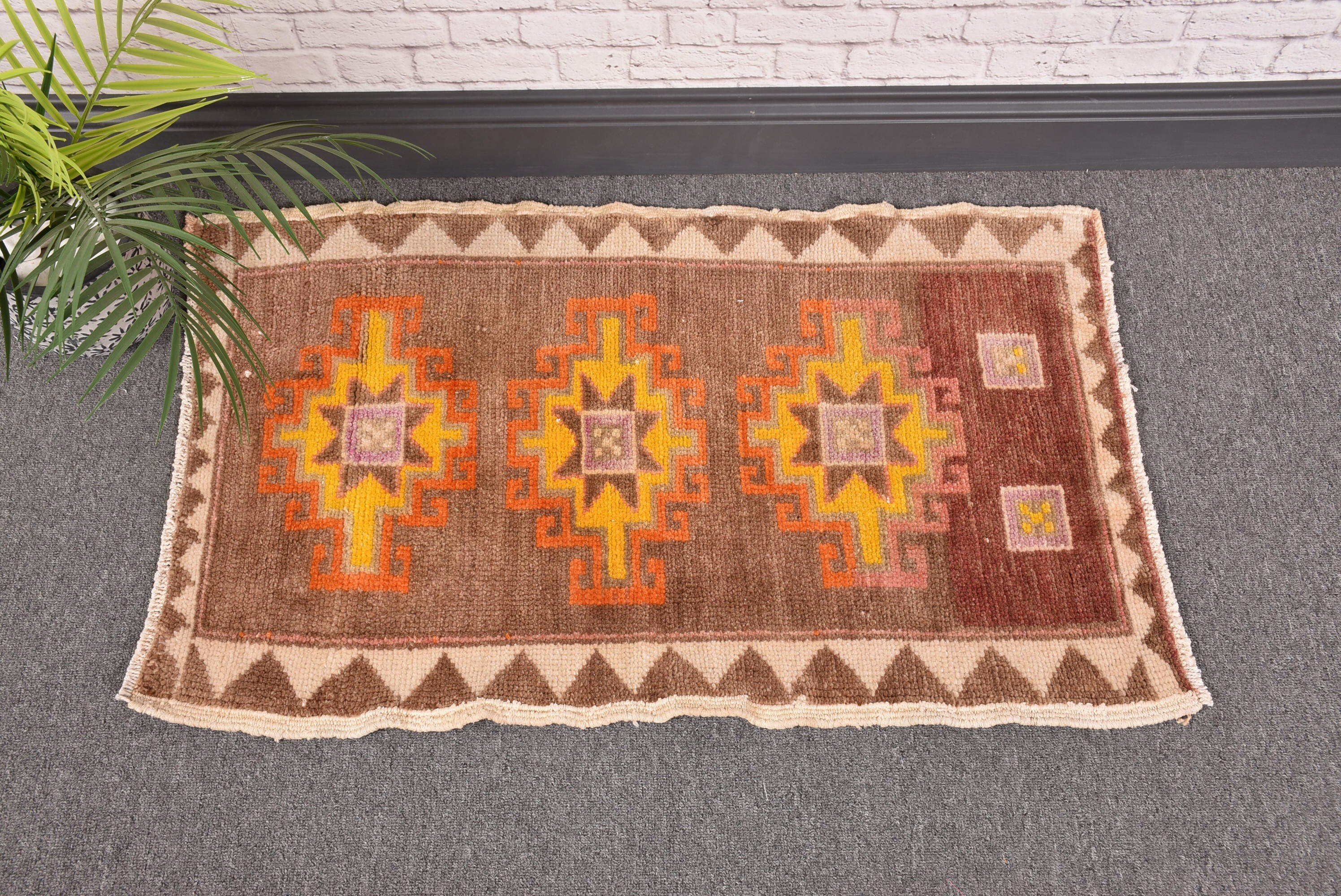 Bathroom Rug, Nursery Rug, Bedroom Rugs, Home Decor Rugs, Turkey Rug, Vintage Rug, 1.8x2.9 ft Small Rugs, Turkish Rug, Brown Home Decor Rug