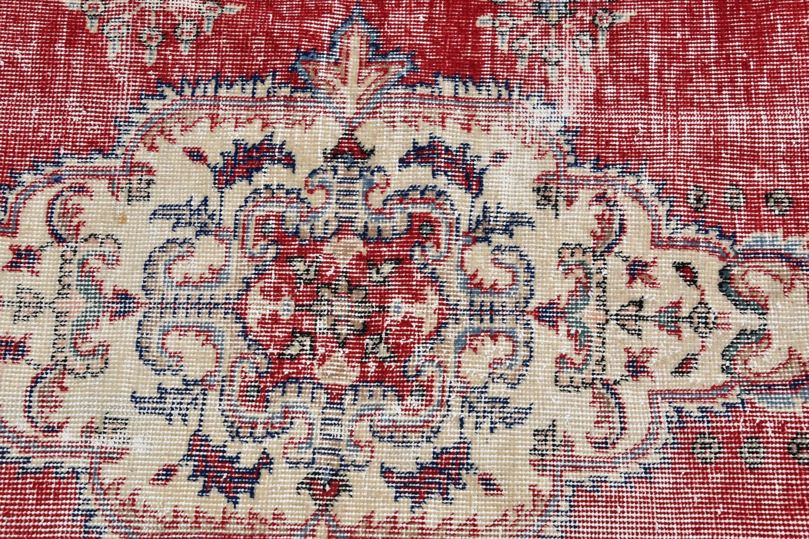 Living Room Rug, 3.8x6.8 ft Area Rug, Turkish Rugs, Home Decor Rug, Rugs for Dining Room, Vintage Rugs, Red Oriental Rug