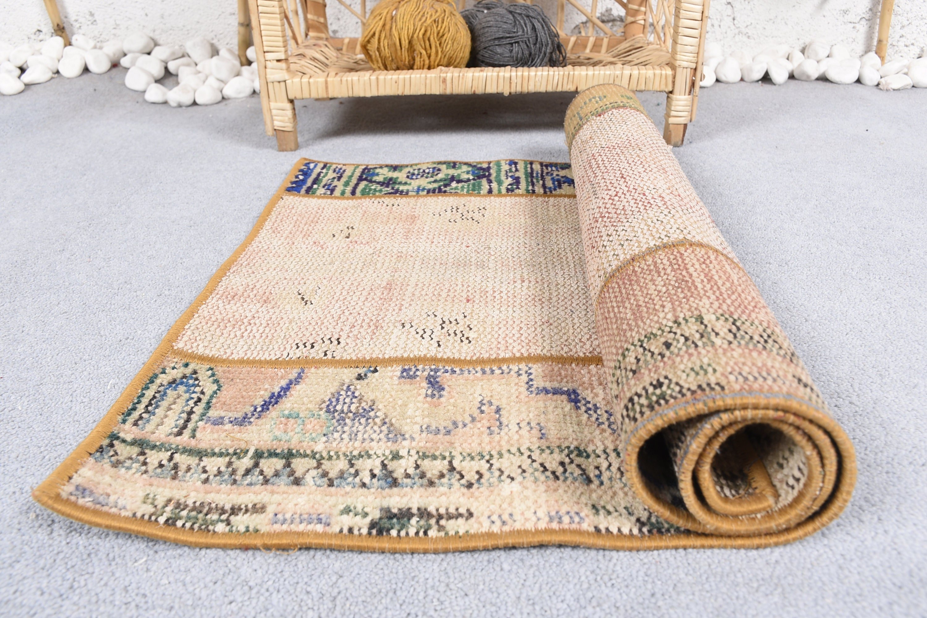 Vintage Rugs, Home Decor Rug, Kitchen Rugs, Moroccan Rug, Rugs for Bath, Turkish Rugs, 1.7x3.2 ft Small Rug, Nursery Rugs, Beige Cool Rugs