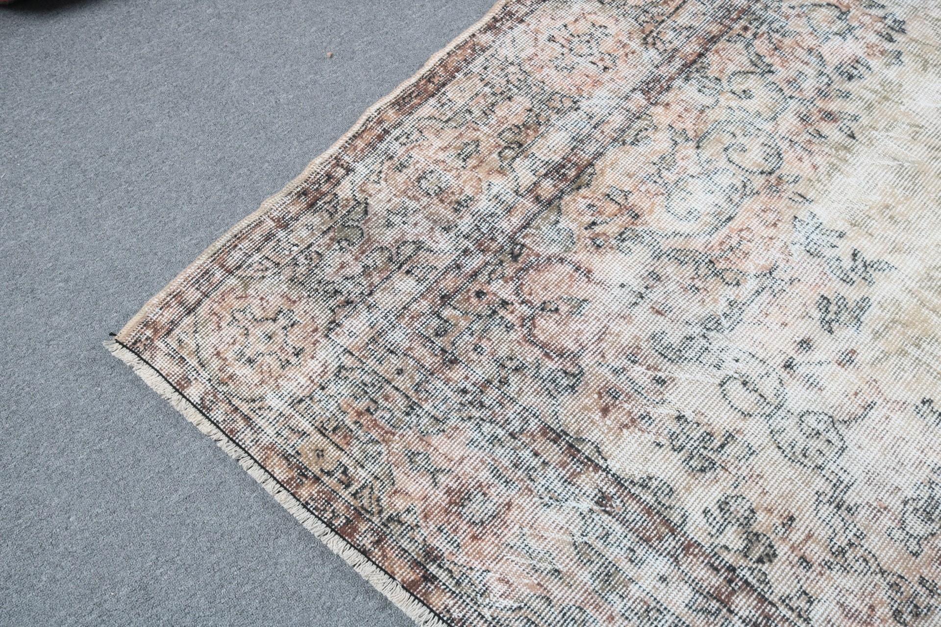 Turkish Rugs, Living Room Rugs, Vintage Rug, Green Wool Rug, Boho Rug, Large Vintage Rugs, Oriental Rug, Modern Rugs, 5.7x8.8 ft Large Rug