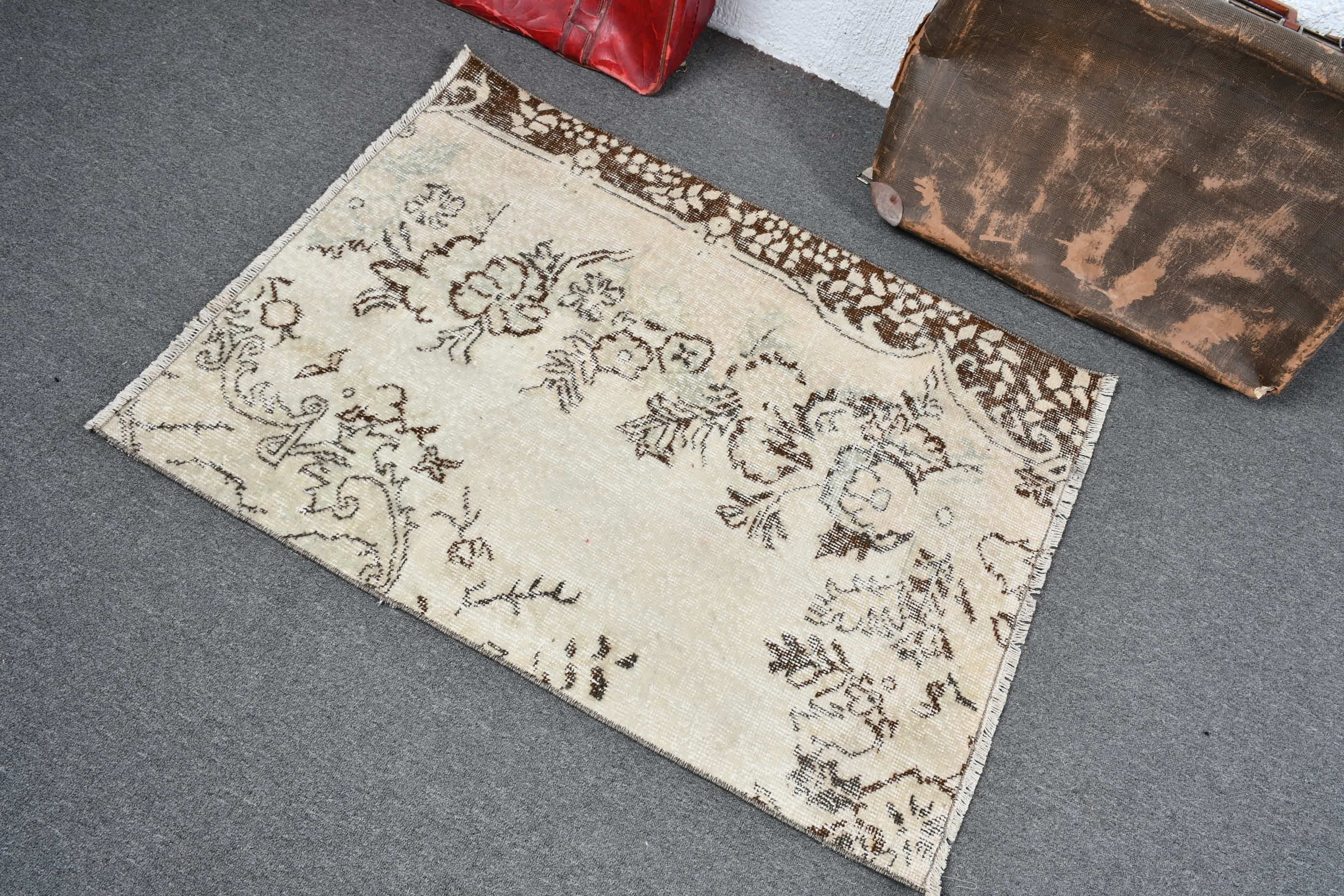 Vintage Halılar, Duvara Asılı Halılar, Türk Halısı, Boho Halısı, Mutfak Halıları, Mutfak Halıları, Antika Halı, 2.8x3.8 ft Küçük Halılar, Bej Yer Halısı