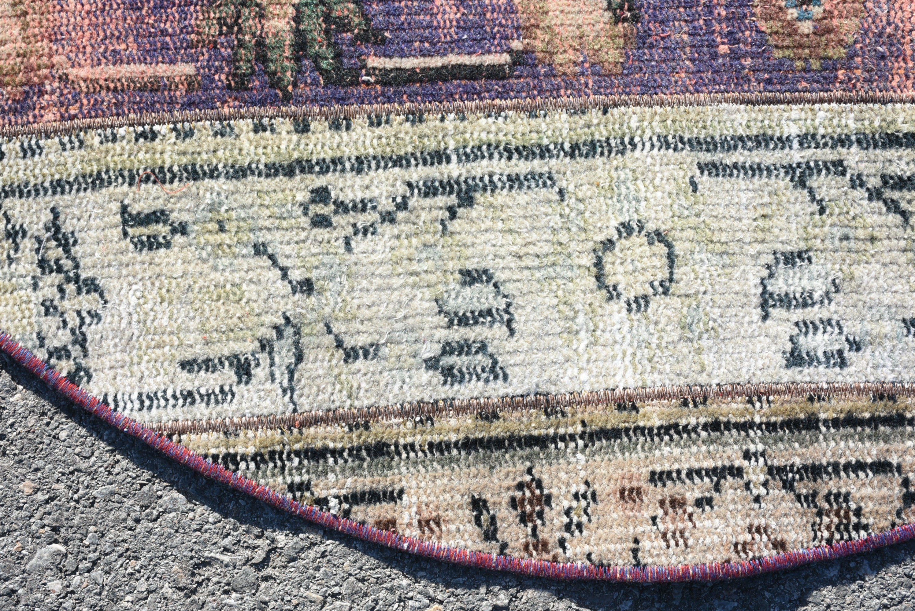 Turkish Rugs, Floor Rug, Wall Hanging Rug, Nursery Rugs, Art Rug, Purple  3.4x3.4 ft Small Rug, Vintage Rug