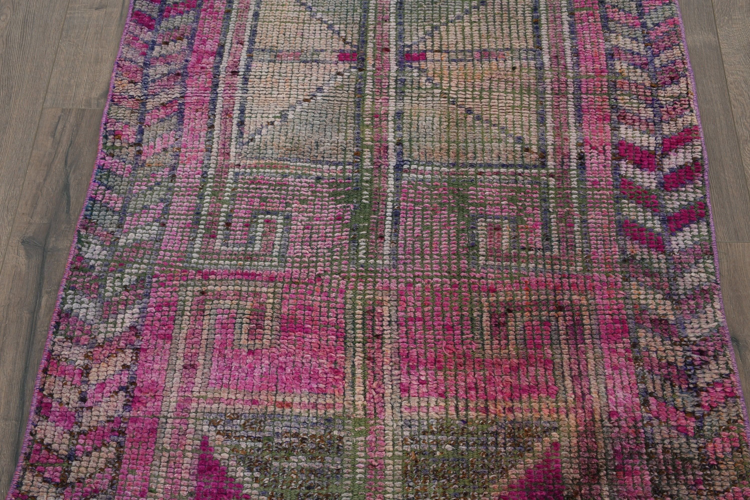 Pink Cool Rug, Hallway Rug, Rugs for Corridor, Vintage Rug, Turkish Rug, 3.2x9.7 ft Runner Rug, Kitchen Rug, Home Decor Rug, Anatolian Rug