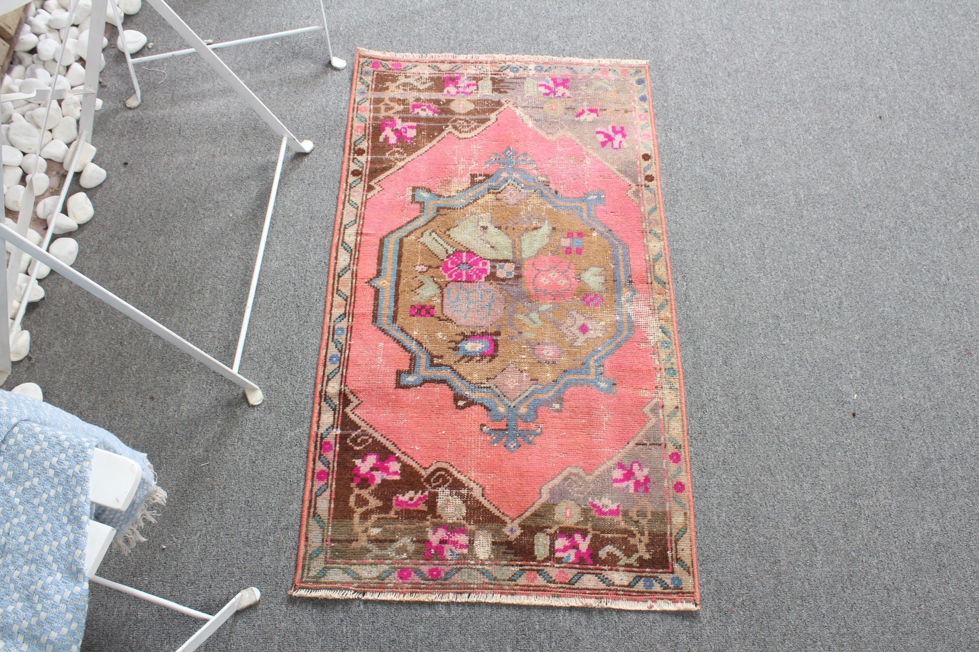 Vintage Rug, Pink Floor Rug, Bedroom Rug, Turkish Rug, Custom Rug, Bathroom Rug, 1.7x3.1 ft Small Rug, Wall Hanging Rug