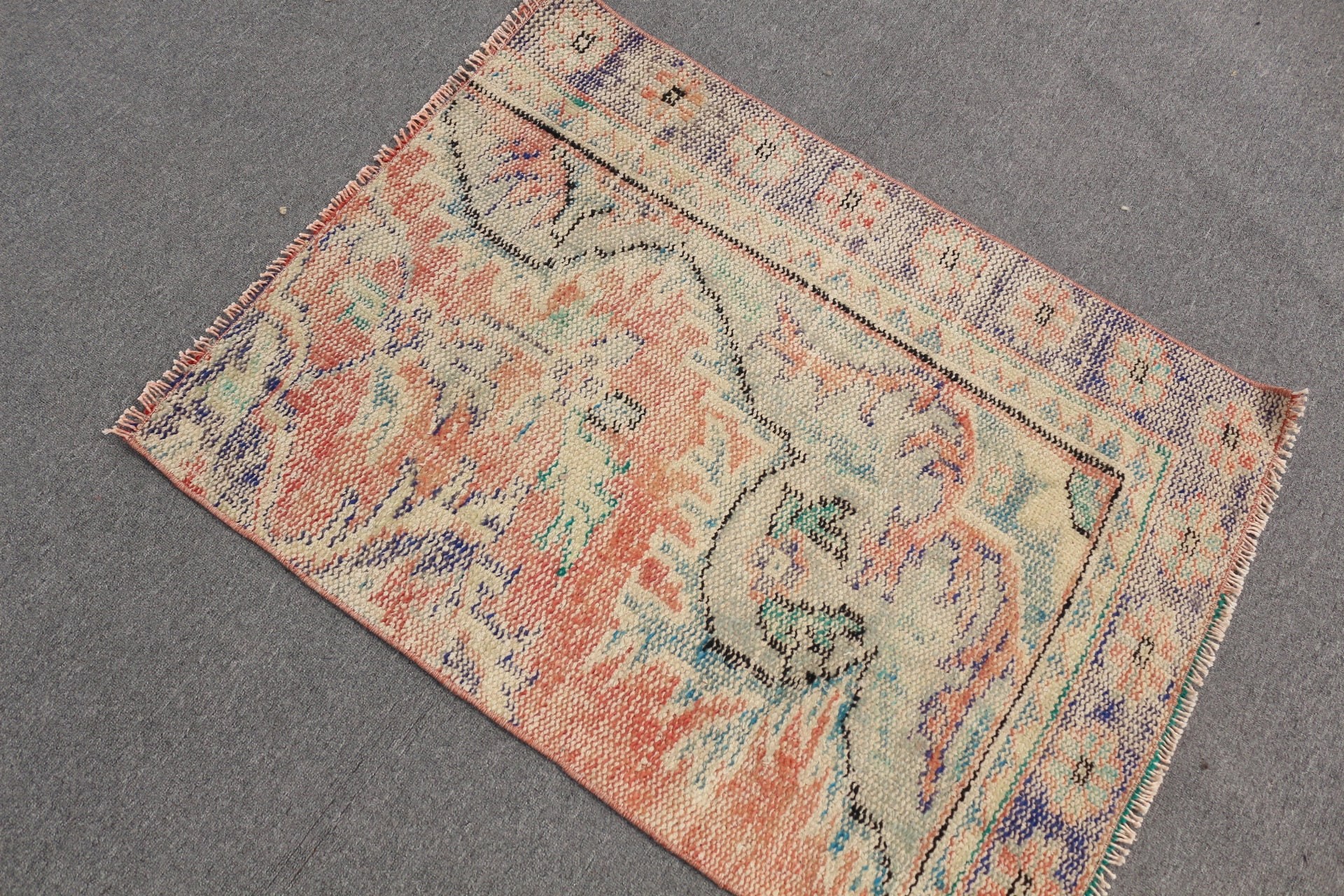 Bathroom Rug, Car Mat Rug, Vintage Rug, Turkish Rugs, Red Antique Rug, Kitchen Rugs, Cool Rug, Rugs for Car Mat, 2.7x3.5 ft Small Rugs