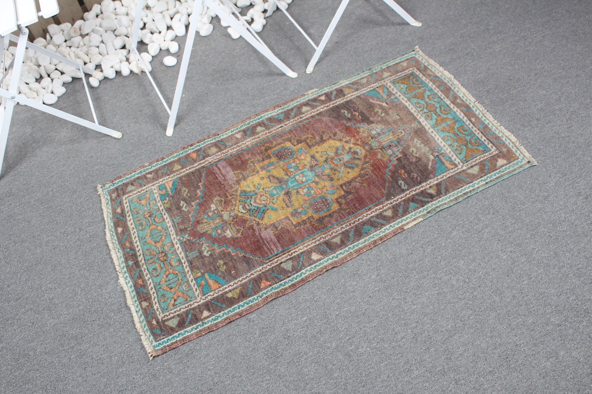 2x3,6 ft Küçük Halılar, Antika Halılar, Giriş Halıları, Yatak Odası Halısı, Vintage Halılar, Kahverengi Havalı Halılar, Mutfak Halıları, Mutfak Halıları, Türk Halısı