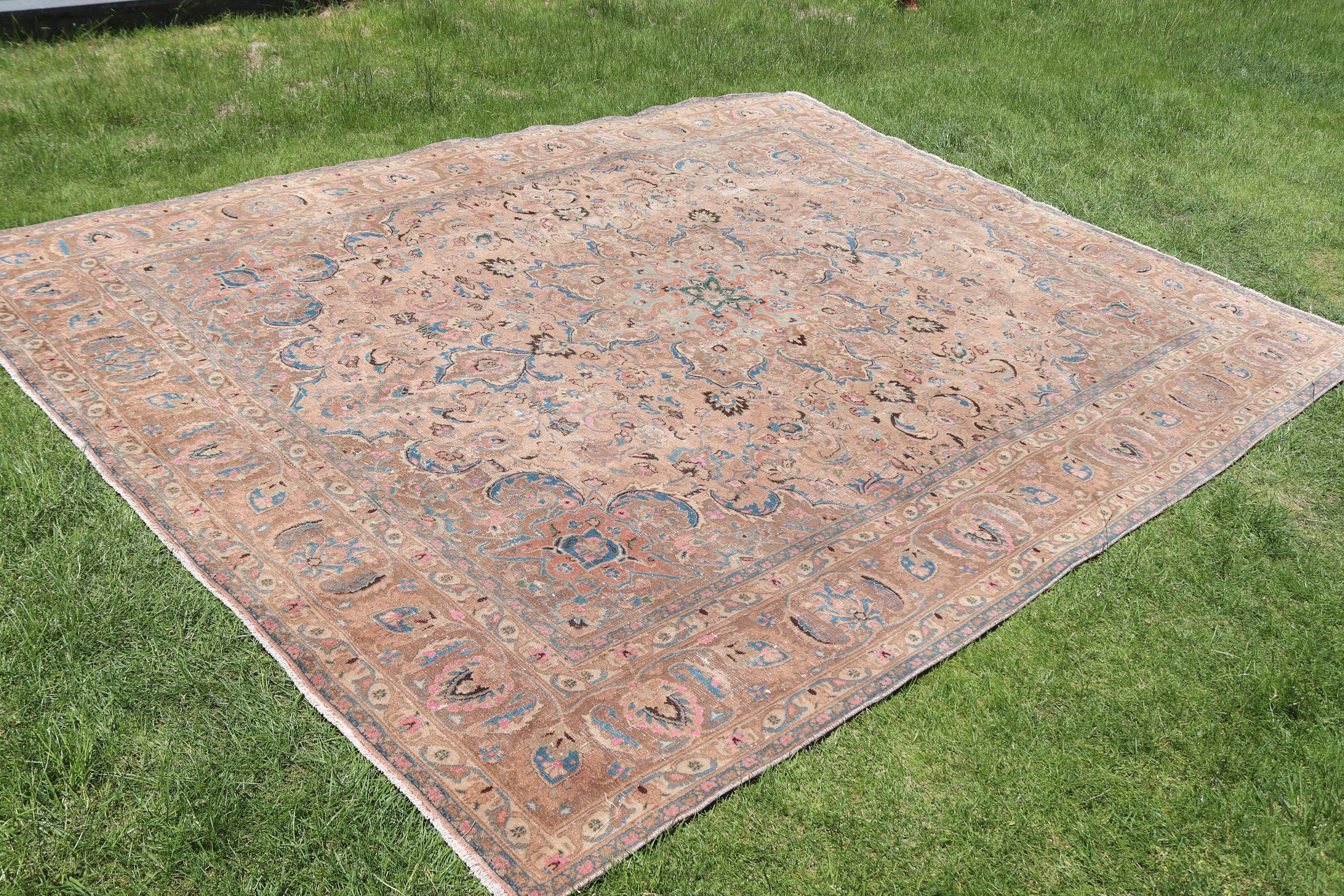 Vintage Decor Rug, Salon Rugs, Luxury Rugs, Saloon Rugs, Brown Modern Rug, Wool Rug, 9.1x12.1 ft Oversize Rug, Vintage Rugs, Turkish Rugs