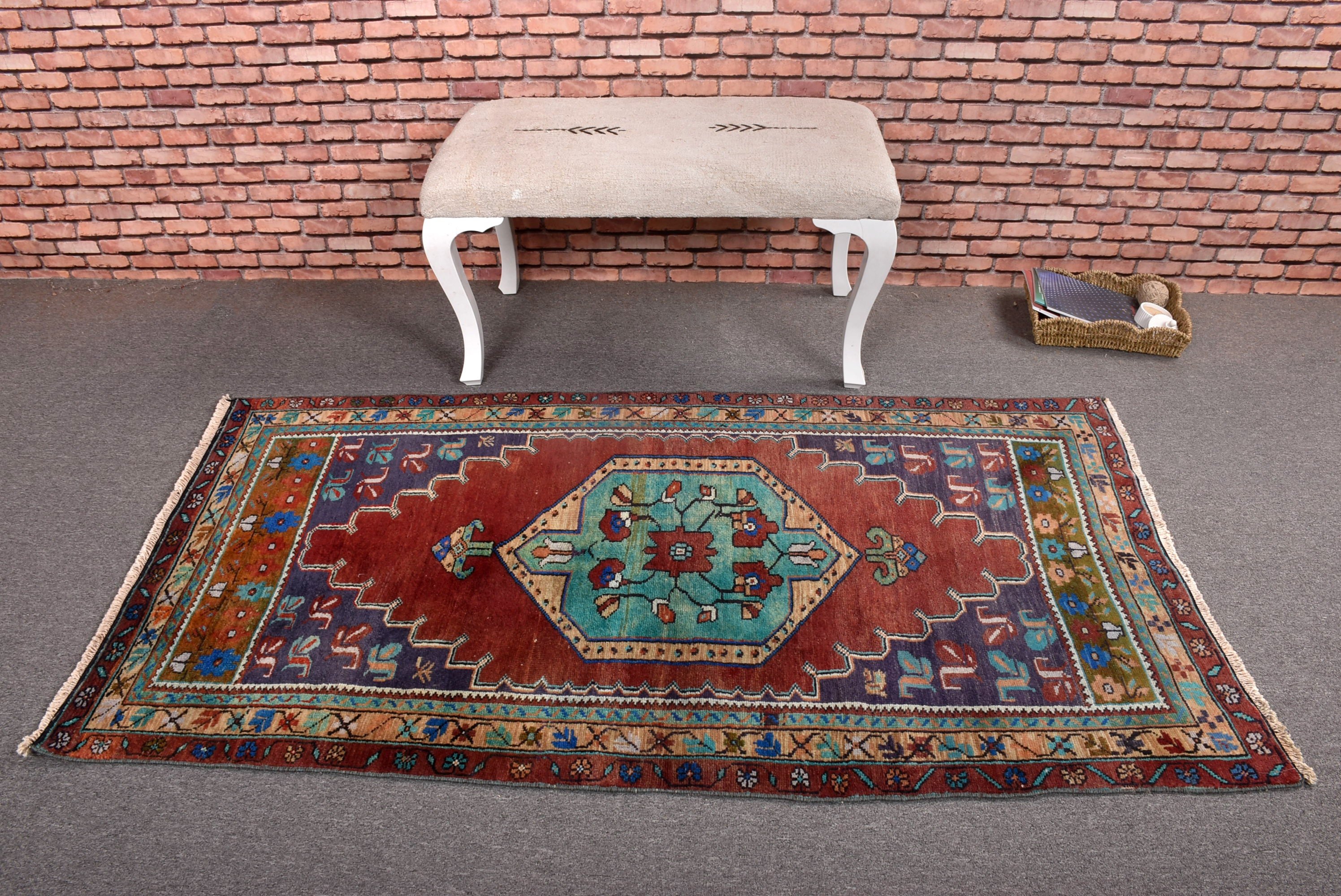 Yün Halı, Yatak Odası Halıları, 3,2x6 ft Aksan Halısı, Mor Fas Halıları, Mutfak Halısı, Ev Dekor Halıları, Modern Halı, Türk Halısı, Vintage Halı