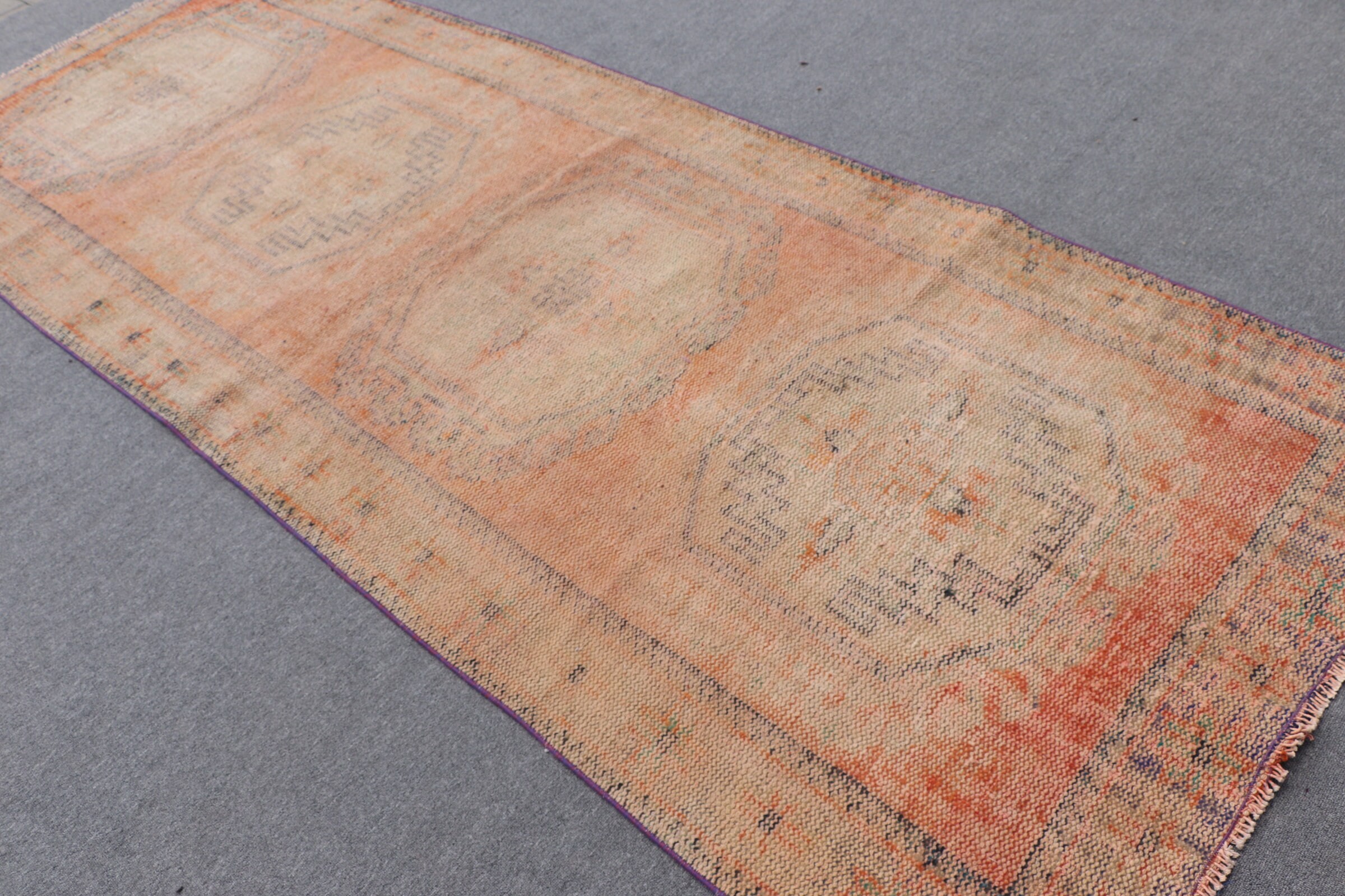 Home Decor Rug, Vintage Rug, Cool Rugs, Hallway Rugs, Turkey Rug, Beige  4.2x11 ft Runner Rug, Turkish Rugs, Corridor Rug