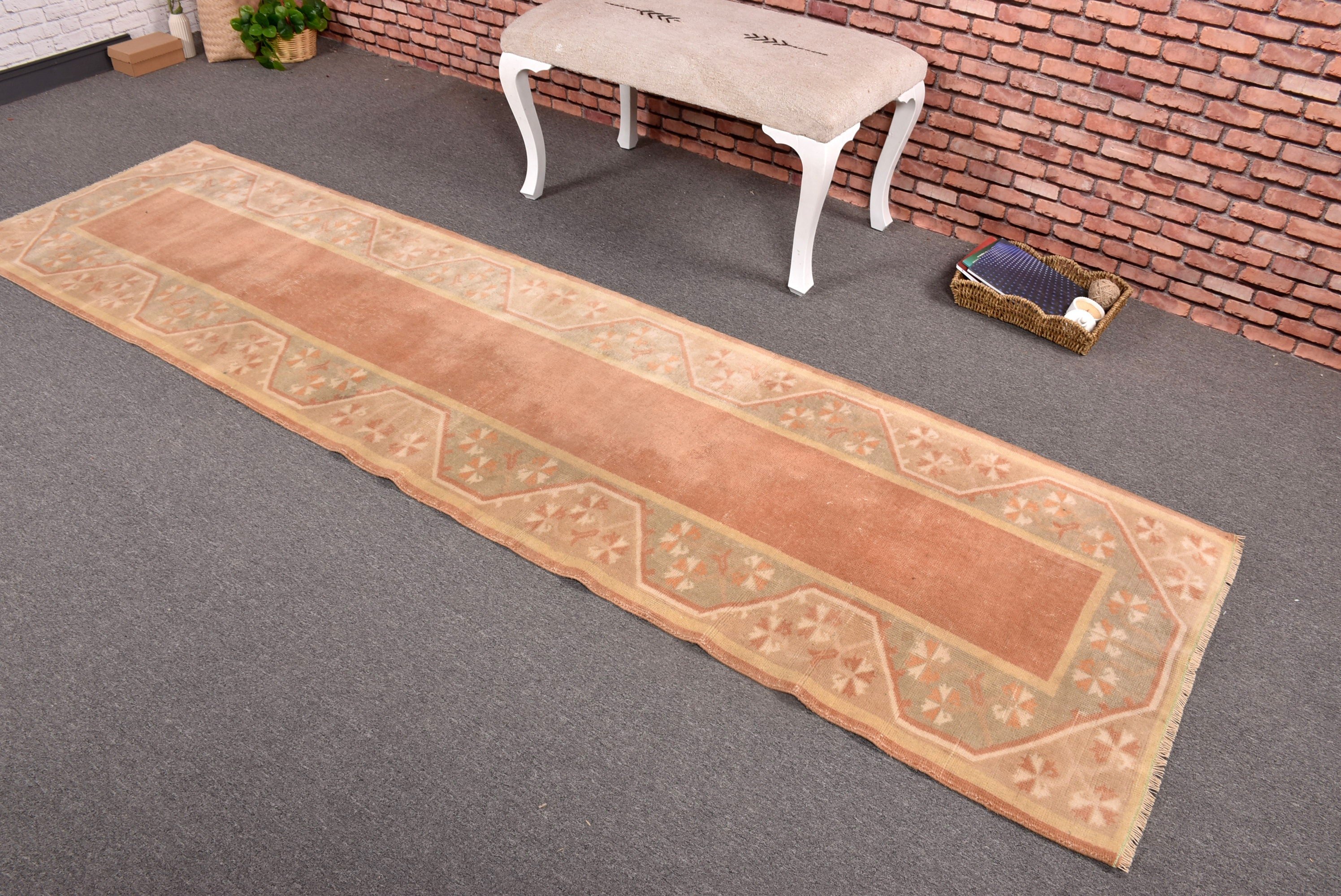 Vintage Halılar, Merdiven Halıları, Yeşil Antika Halı, Ev Dekorasyonu Halısı, 2.6x9.6 ft Runner Halısı, Antika Halı, Beni Ourain Runner Halıları, Türk Halıları