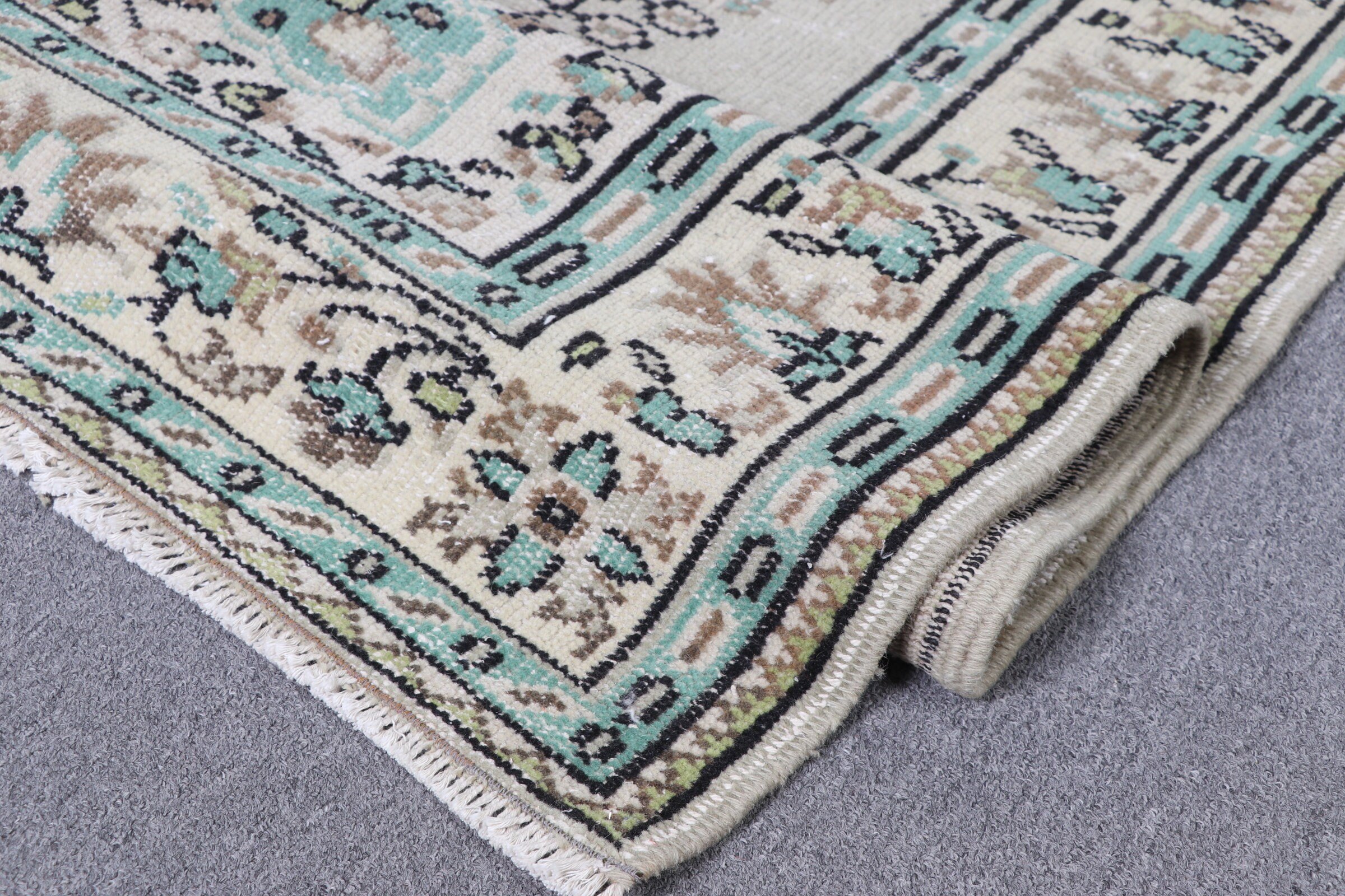 Green Floor Rug, Wool Rug, Bedroom Rug, Turkish Rugs, Rugs for Dining Room, Antique Rugs, Vintage Rug, Salon Rug, 5.8x8.7 ft Large Rug