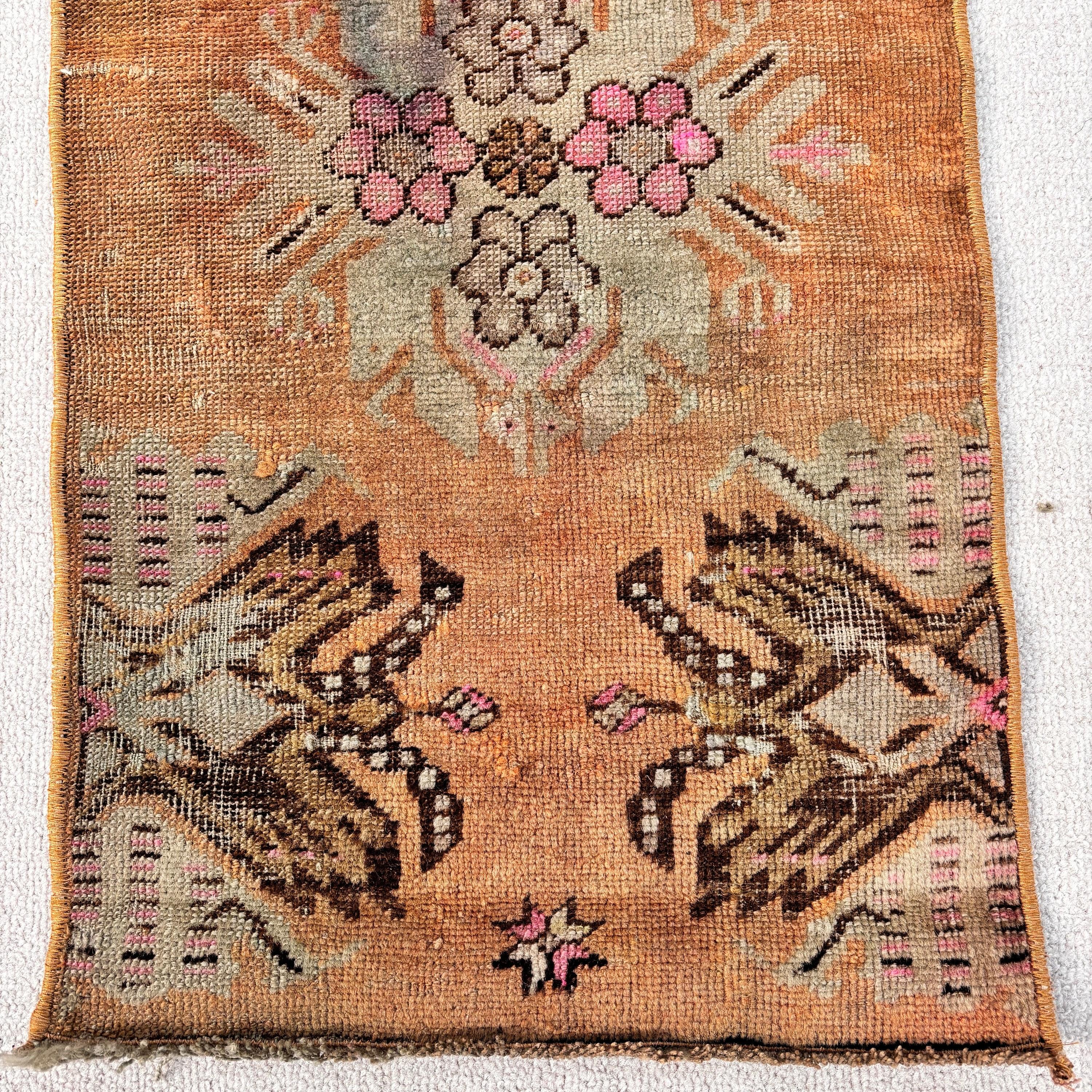 Modern Rugs, Door Mat Rug, Turkish Rug, Vintage Rug, Ethnic Rugs, Brown Moroccan Rug, Flatweave Rugs, Small Boho Rug, 1.3x2.4 ft Small Rug