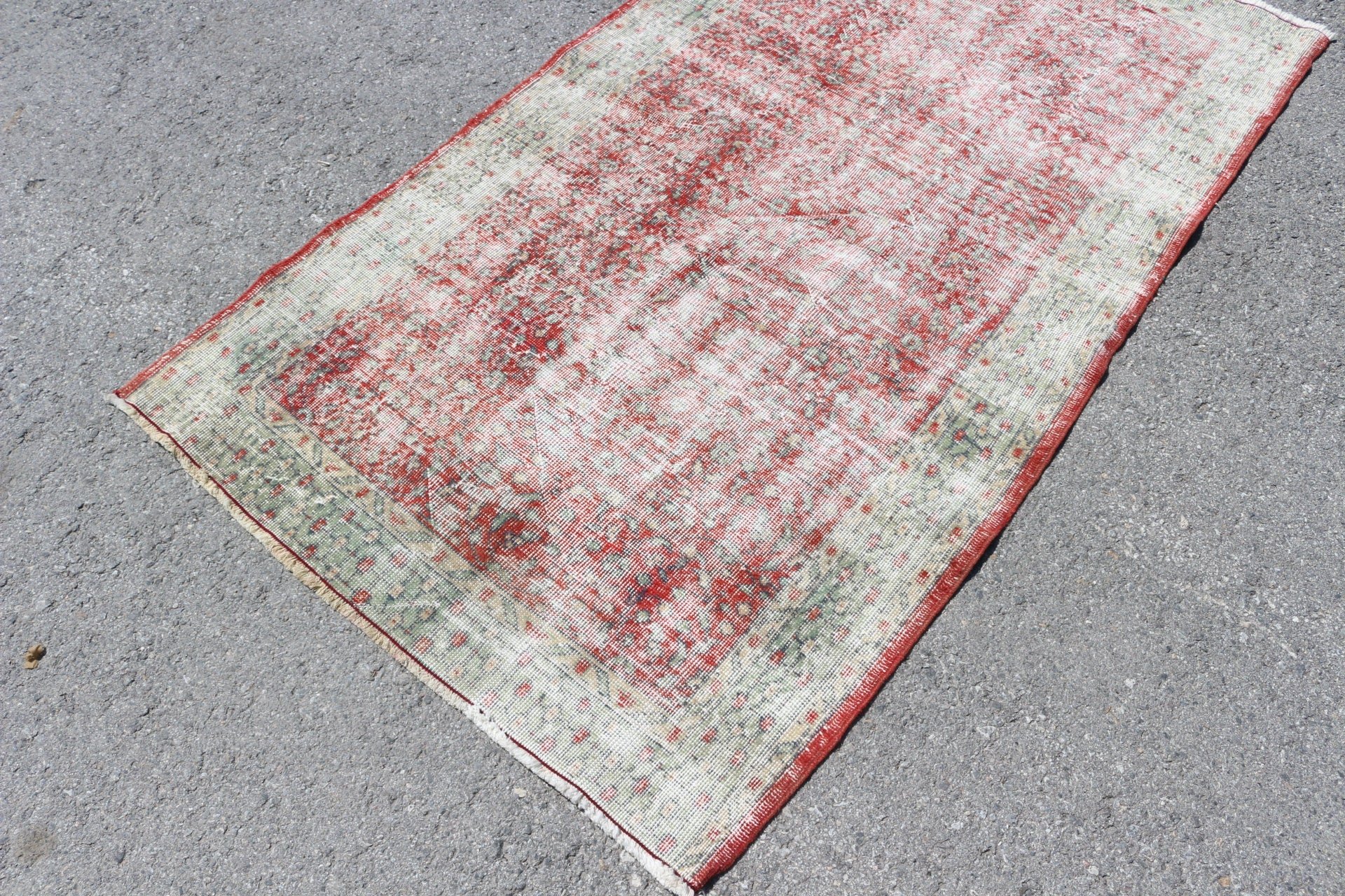 Oushak Rug, Rugs for Kitchen, Moroccan Rug, Kitchen Rugs, Vintage Rug, Turkish Rug, Red  3.6x6.4 ft Accent Rugs, Entry Rug
