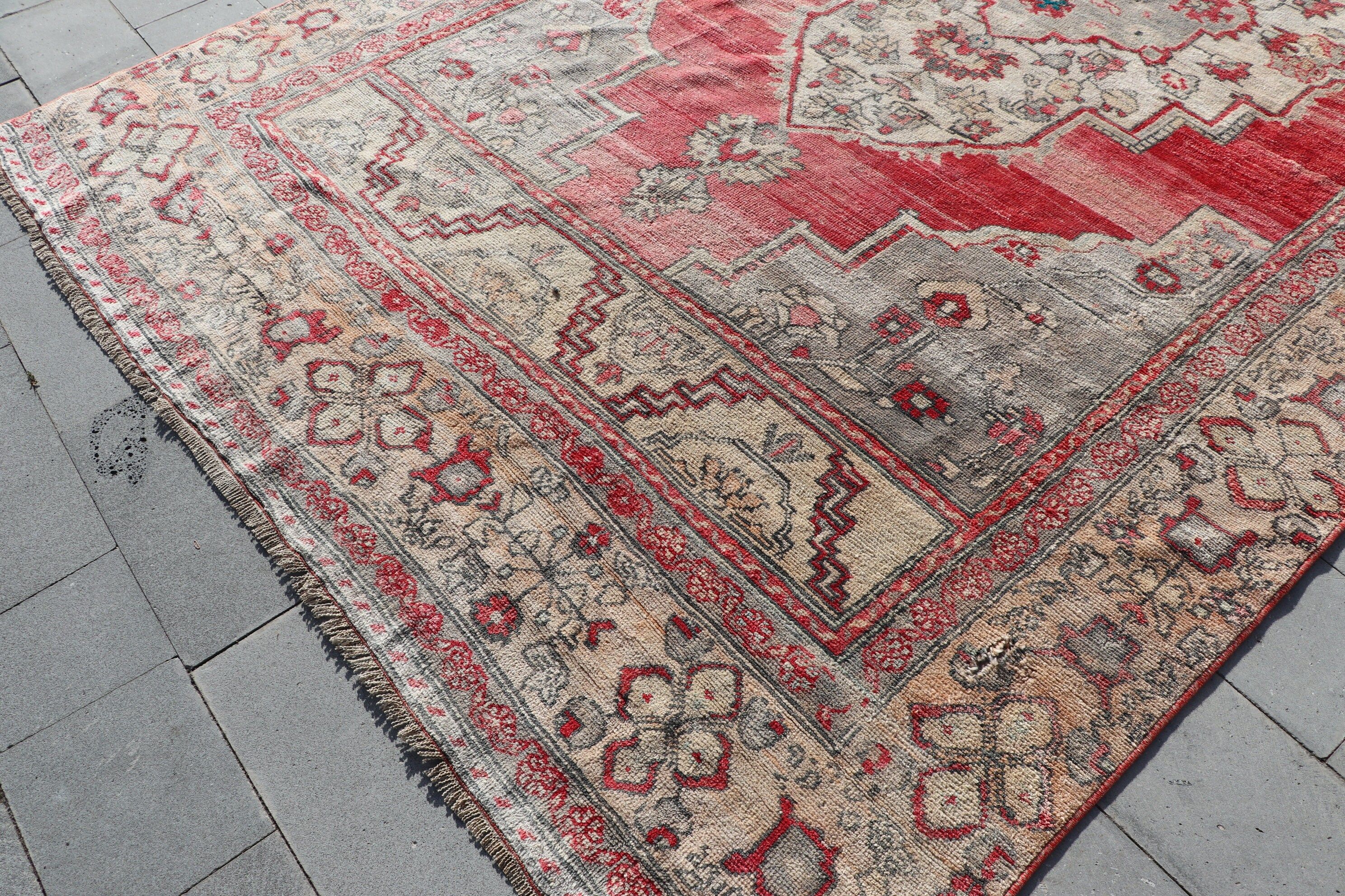 Floor Rug, Red Oriental Rug, Salon Rug, Moroccan Rug, 5.6x10.9 ft Large Rug, Turkish Rugs, Living Room Rug, Vintage Rug, Office Rug