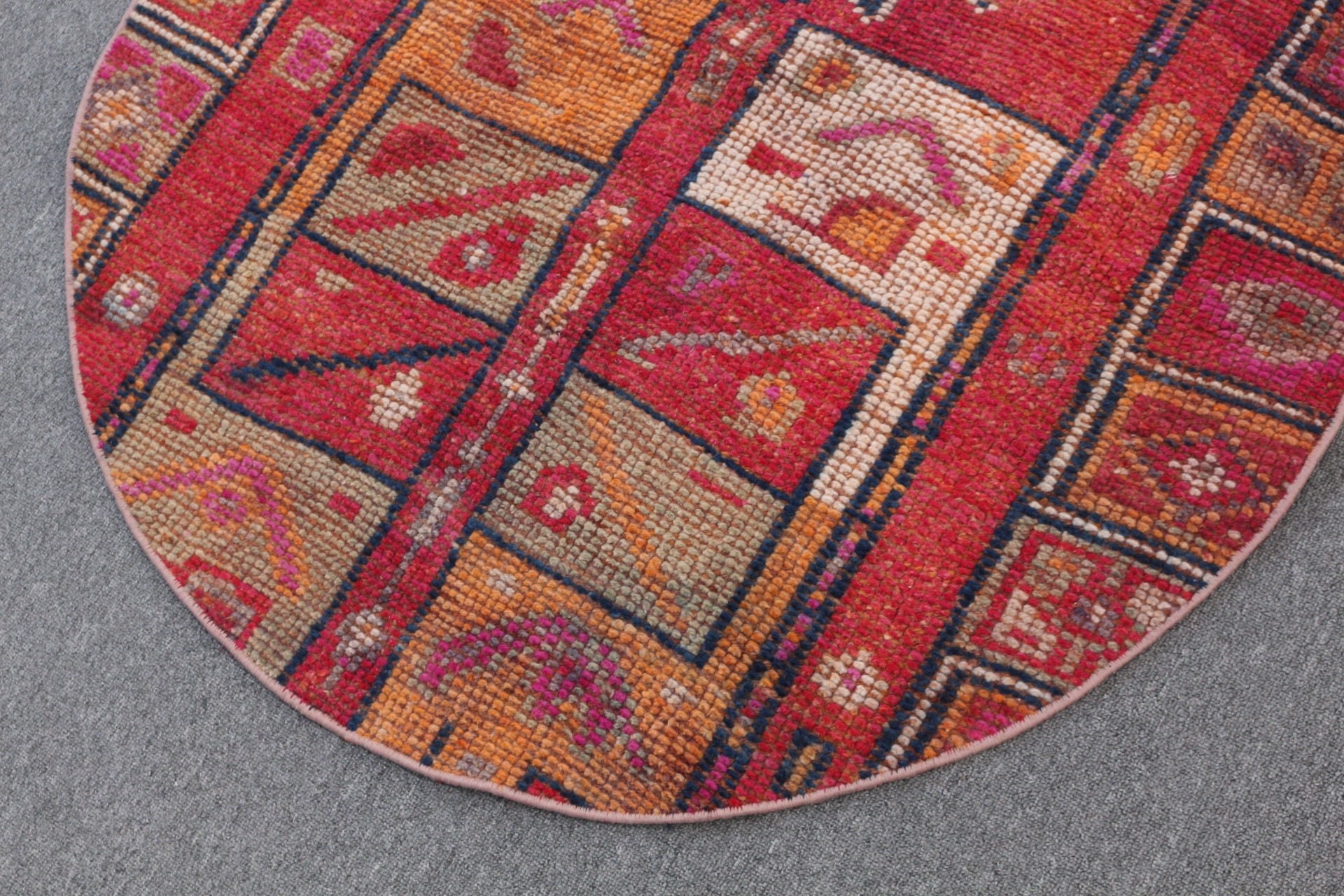 Oriental Rug, Red Floor Rugs, Home Decor Rug, Door Mat Rugs, Turkish Rugs, Rugs for Bathroom, Vintage Rug, 3.3x3.5 ft Small Rug, Bath Rug