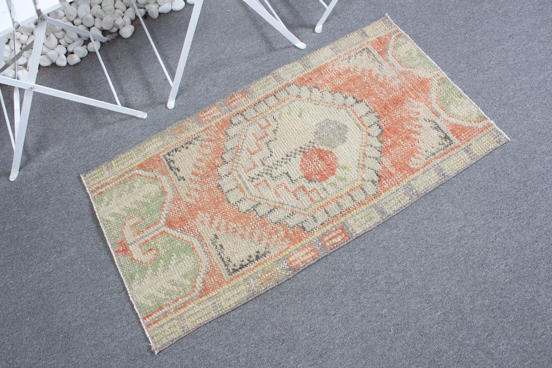 Wall Hanging Rug, 1.8x3.4 ft Small Rug, Bedroom Rug, Nursery Rugs, Muted Rug, Orange Anatolian Rug, Vintage Rug, Turkish Rug