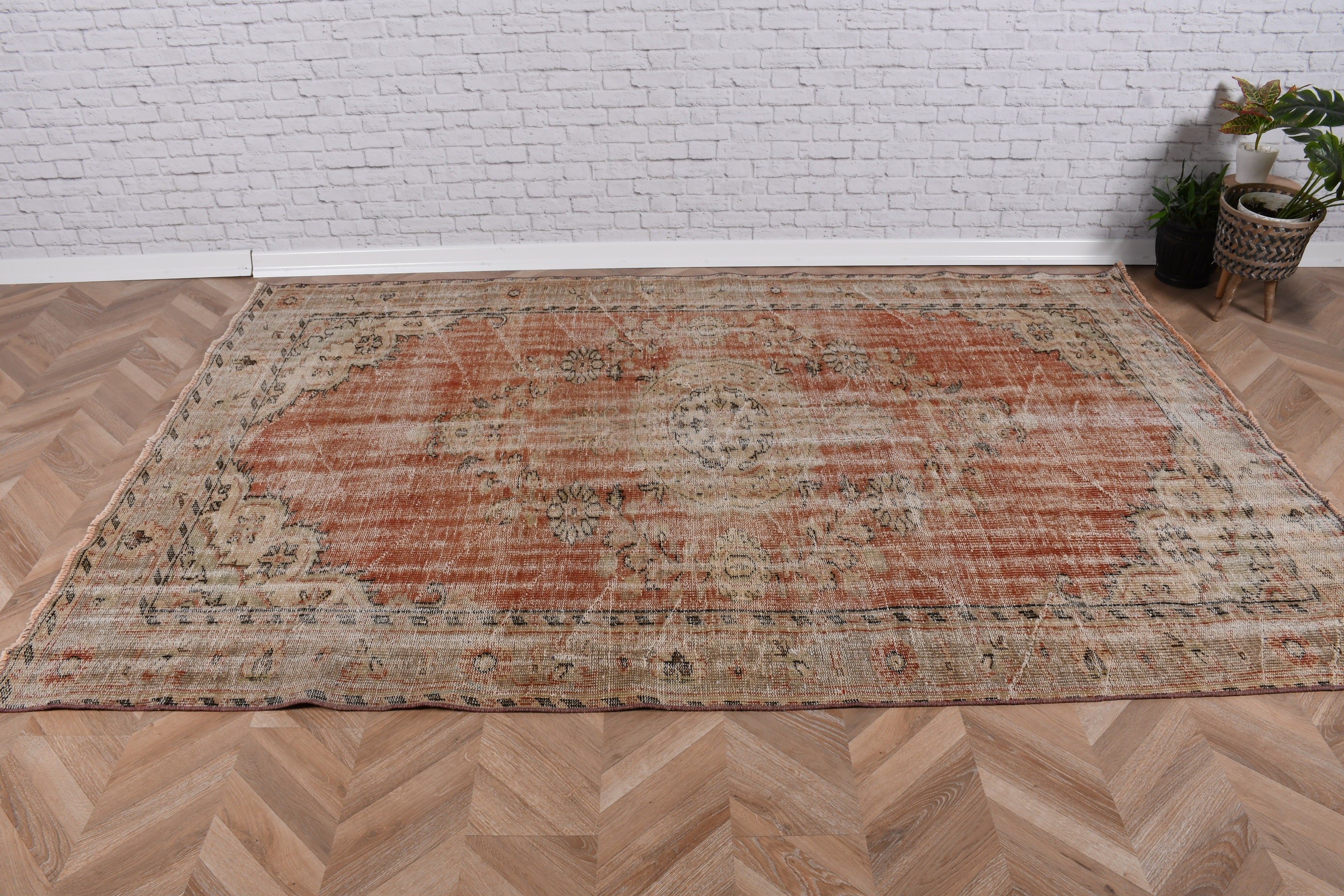 Turkish Rugs, 5.5x8.4 ft Large Rug, Moroccan Rugs, Living Room Rugs, Oriental Rugs, Red Modern Rugs, Vintage Rug, Large Vintage Rugs