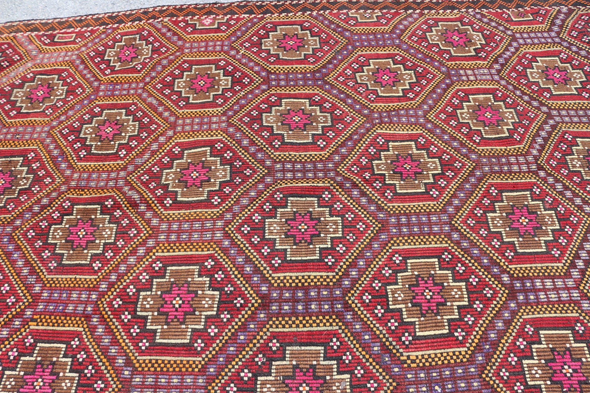 Retro Rug, Kitchen Rugs, 5.7x10.1 ft Large Rugs, Floor Rug, Salon Rugs, Kilim, Turkish Rugs, Brown Moroccan Rugs, Vintage Rug, Bedroom Rug