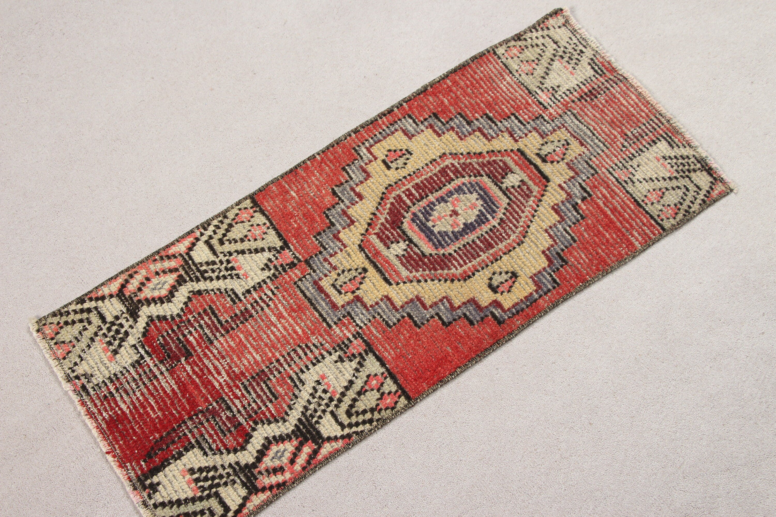 1.2x2.7 ft Small Rug, Oushak Rugs, Bathroom Rug, Vintage Rug, Wall Hanging Rug, Red Oriental Rug, Custom Rug, Floor Rug, Turkish Rugs