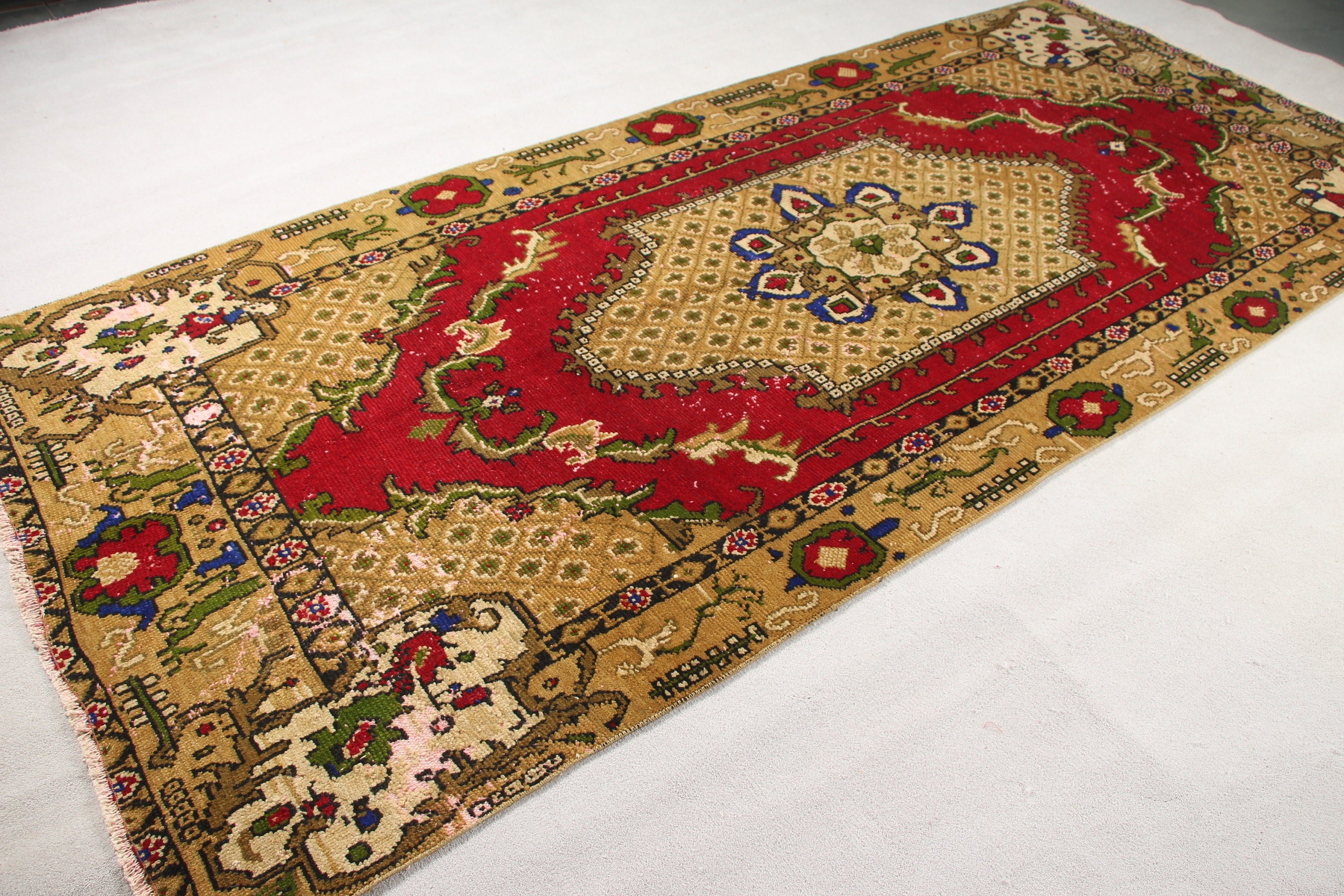 4.6x10.5 ft Large Rug, Turkey Rugs, Salon Rug, Dining Room Rugs, Vintage Rug, Red Home Decor Rugs, Turkish Rugs, Antique Rug, Moroccan Rugs