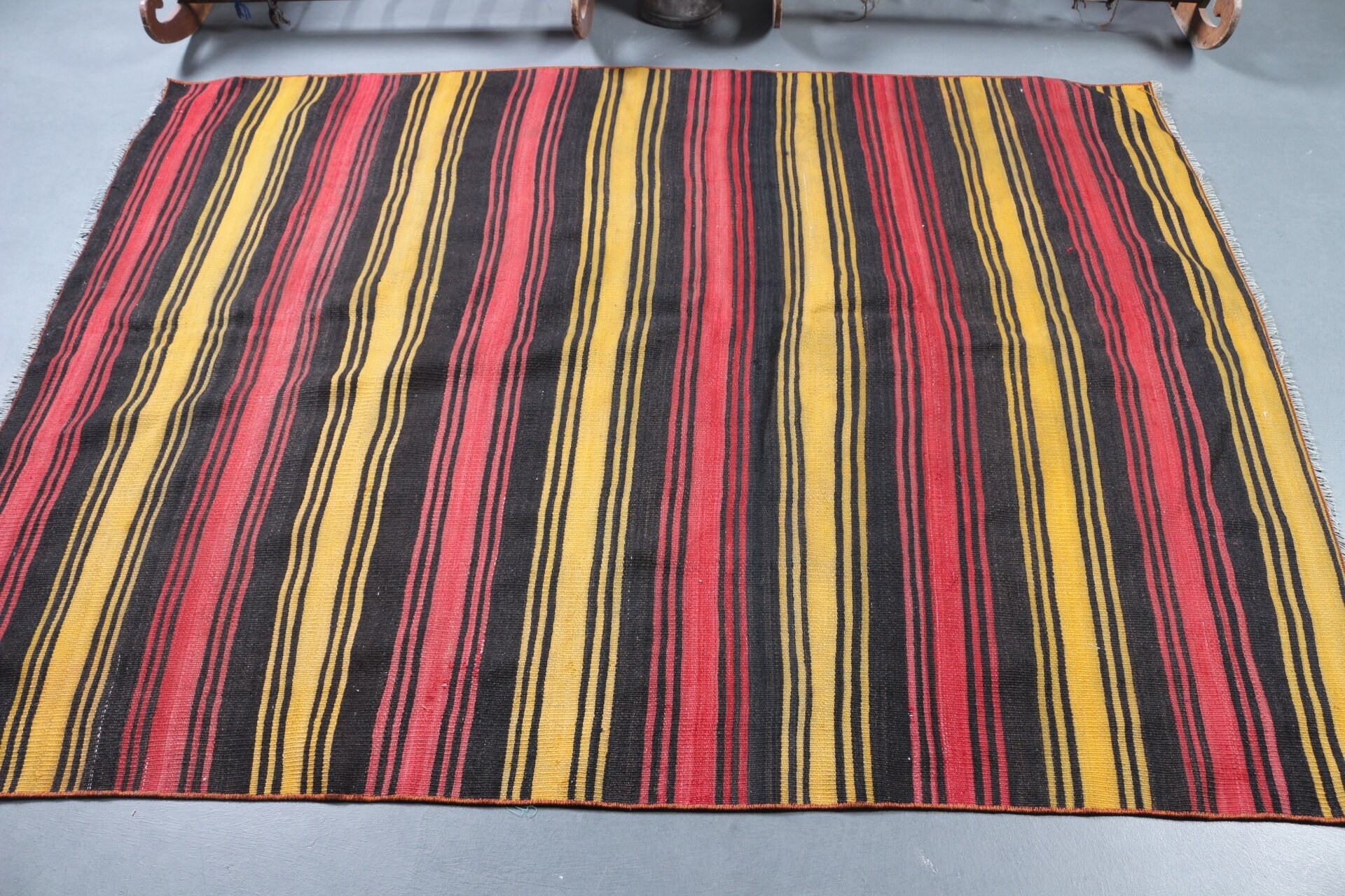 Antika Halı, Yatak Odası Halısı, Oturma Odası Halısı, Kilim, Vintage Halı, Türk Halısı, Kırmızı Yer Halısı, 5.3x6.6 ft Alan Halısı, Parlak Halı, Mutfak Halısı