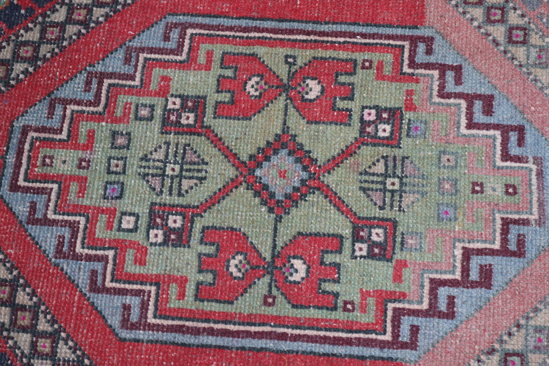 Kırmızı Ev Dekor Halısı, Türk Halısı, Duvara Asılı Halılar, Paspas Halıları, Vintage Halılar, Yün Halılar, Nötr Halılar, Ofis Halıları, 1.9x3.5 ft Küçük Halı